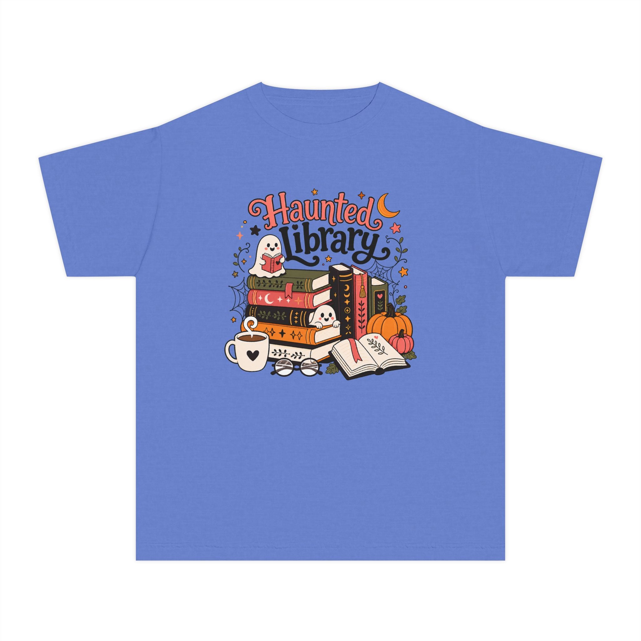 Haunted Library Youth Retro Tee 🎃📚