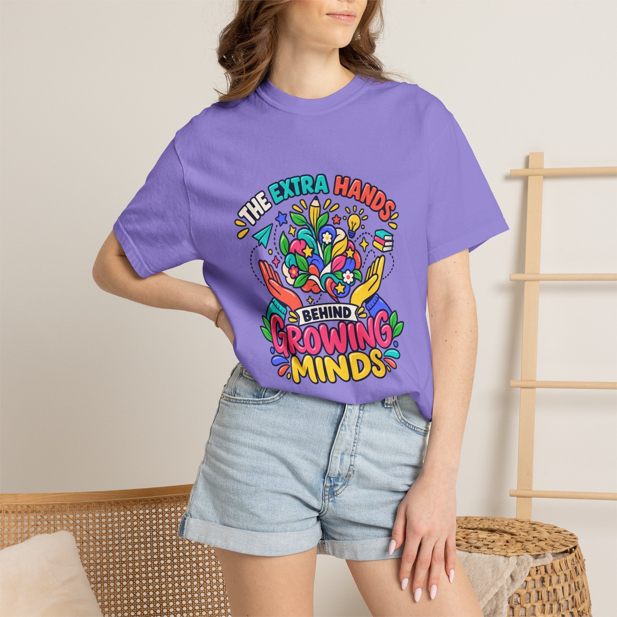 Extra Hands Behind Growing Minds Comfort Colors® Teacher Tee 🌱✏️