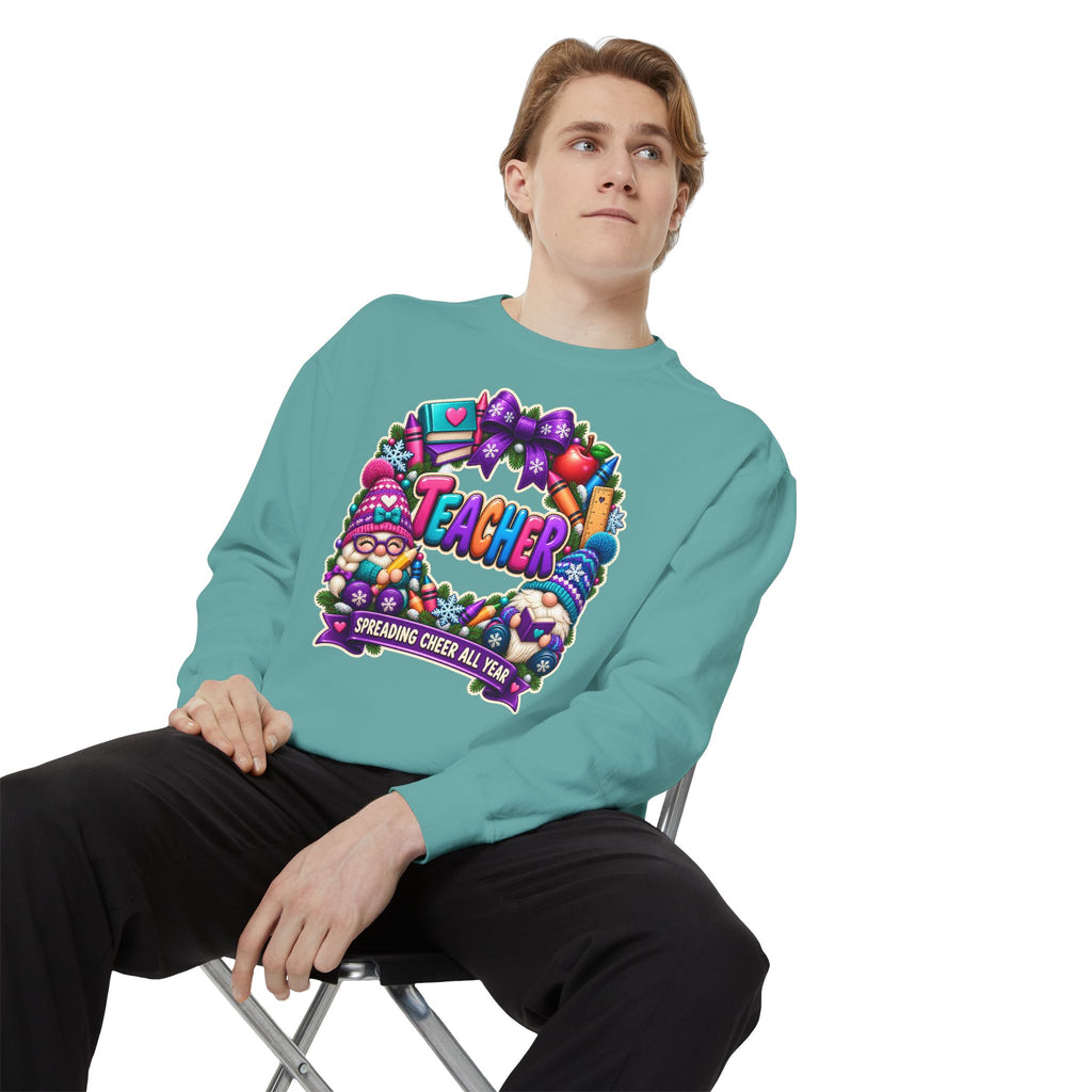Teacher Spreading Gnomes Cheer All Year Christmas Sweatshirt