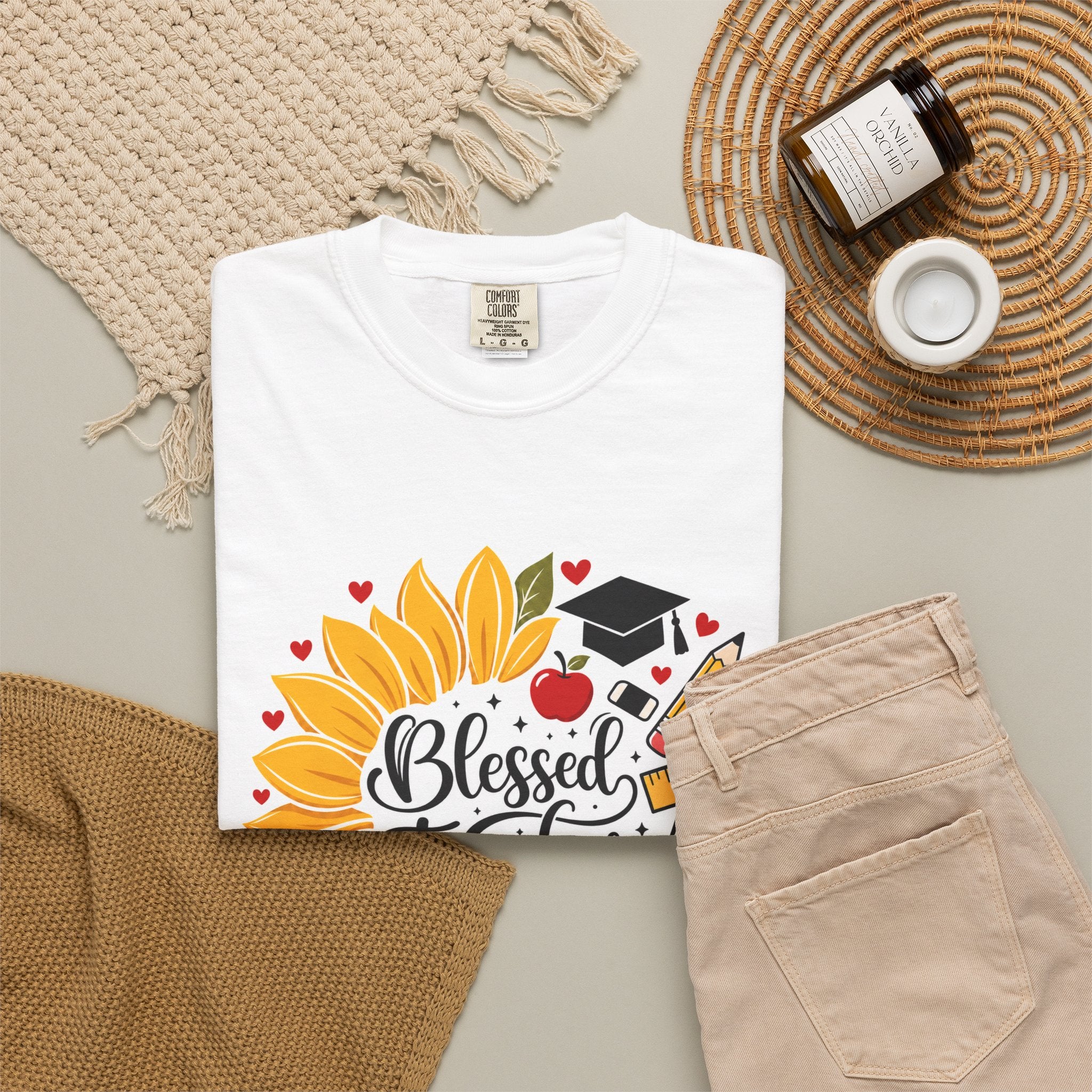 Blessed Teacher Heavyweight Tee 🌻📚✏️