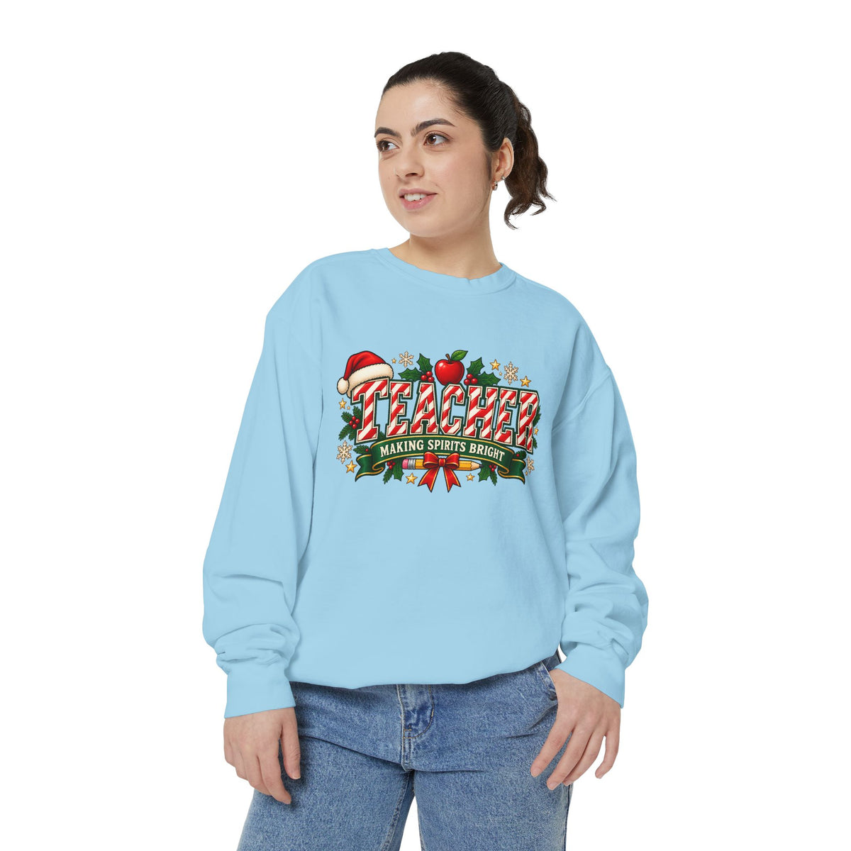 Teacher Making Spirits Bright Christmas Sweatshirt