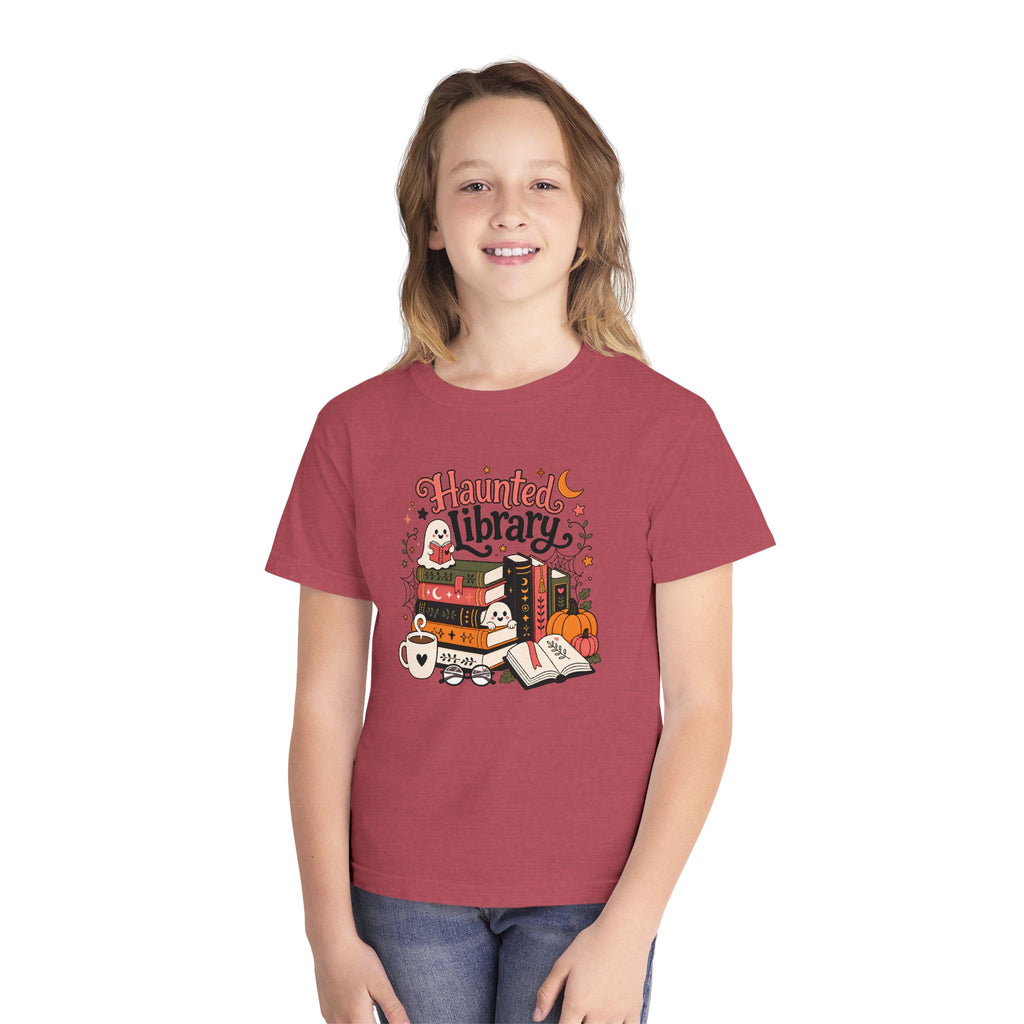 Haunted Library Youth Retro Tee 🎃📚