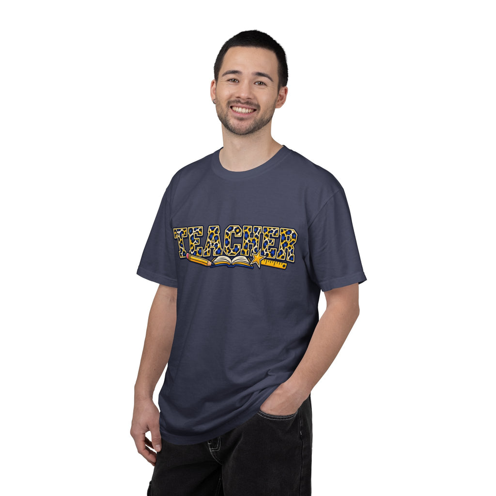 Leopard Print Teacher Comfort Colors® Heavyweight Tee 🍎✏️