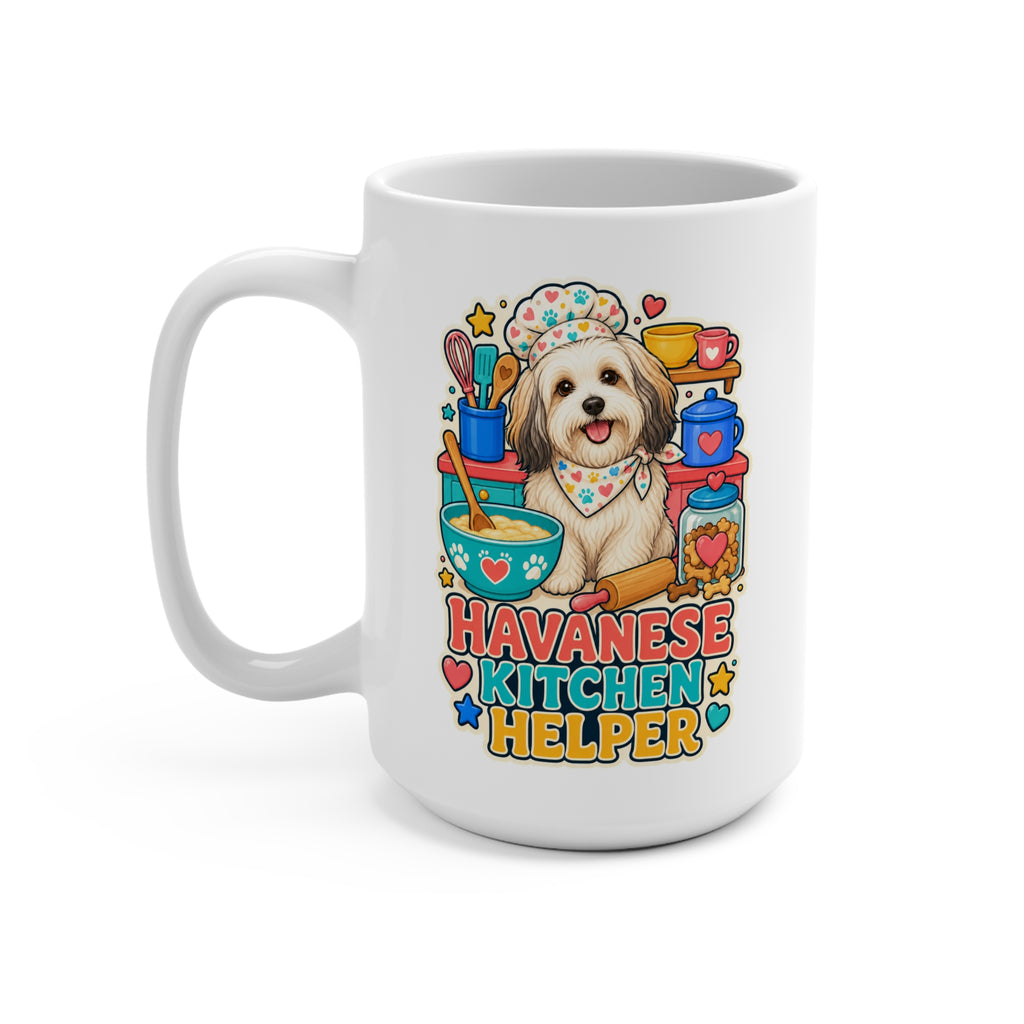 Havanese Kitchen Helper Mug - Cute Cooking Dog Coffee Cup - Colorful Havanese Mom, Dad and Pet Lover Gift