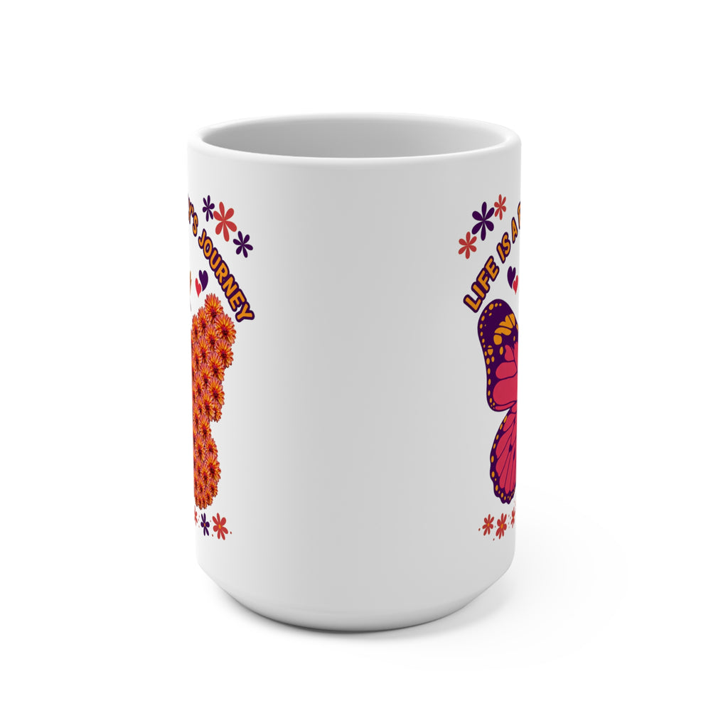 Life Is a Butterfly’s Journey Mug - Inspirational Coffee Cup - Butterfly Transformation Gift - Floral Nature Mug