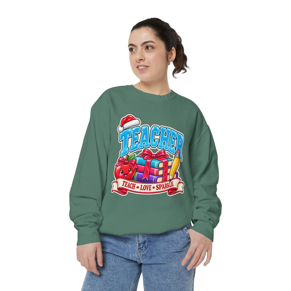 Teach • Love • Sparkle Christmas Teacher Sweatshirt