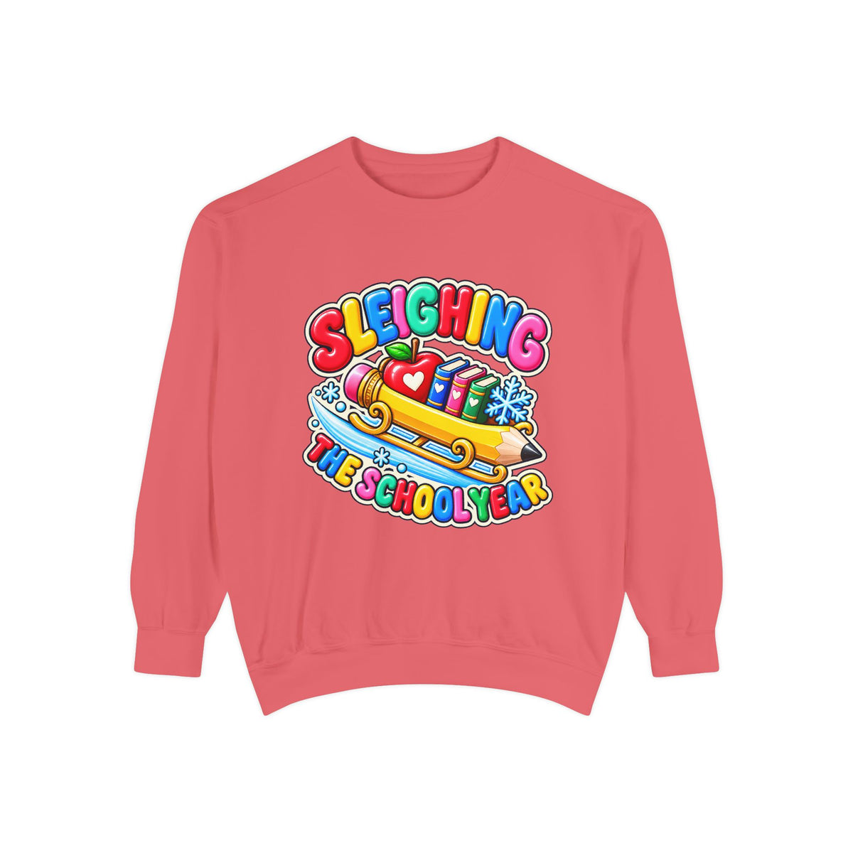 Sleighing the School Year Christmas Sweatshirt 📚🍎❄️