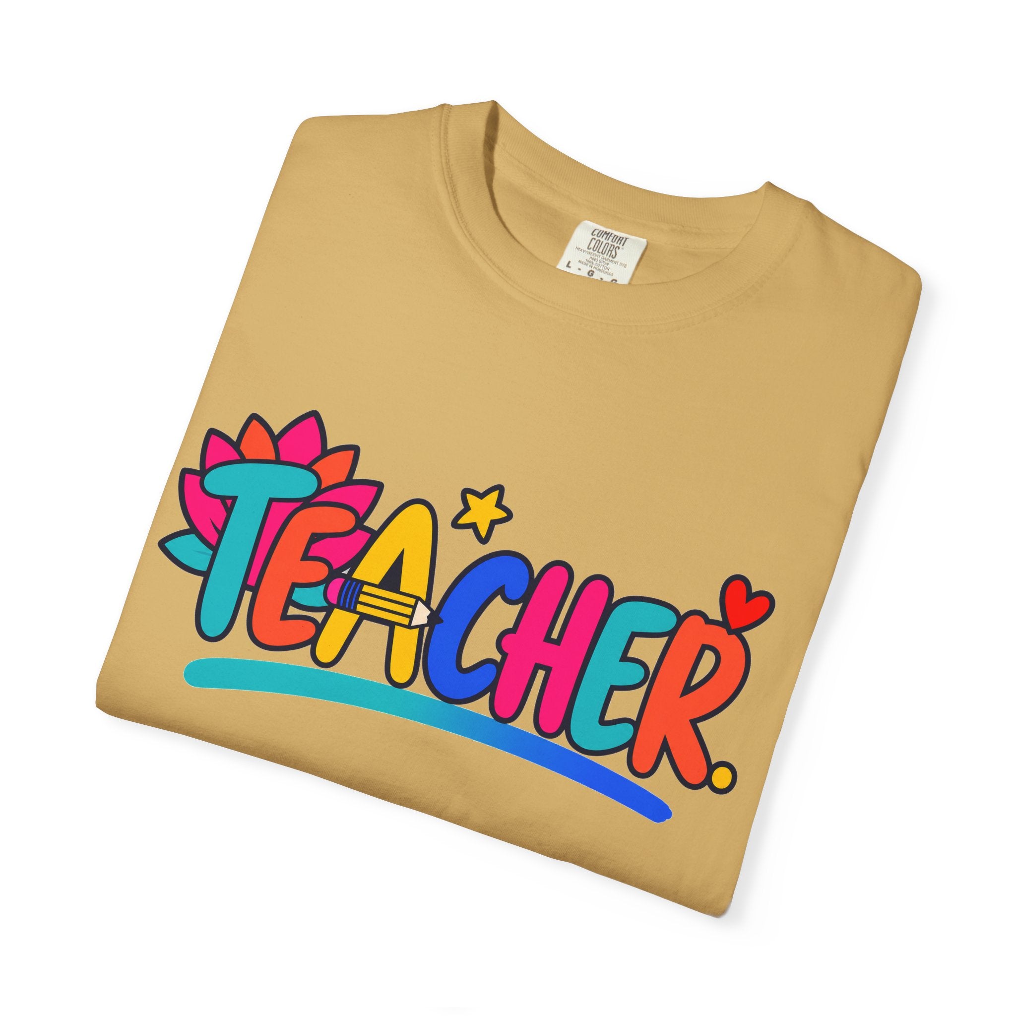 Colorful Teacher Comfort Colors® Heavyweight Tee 🍎✏️