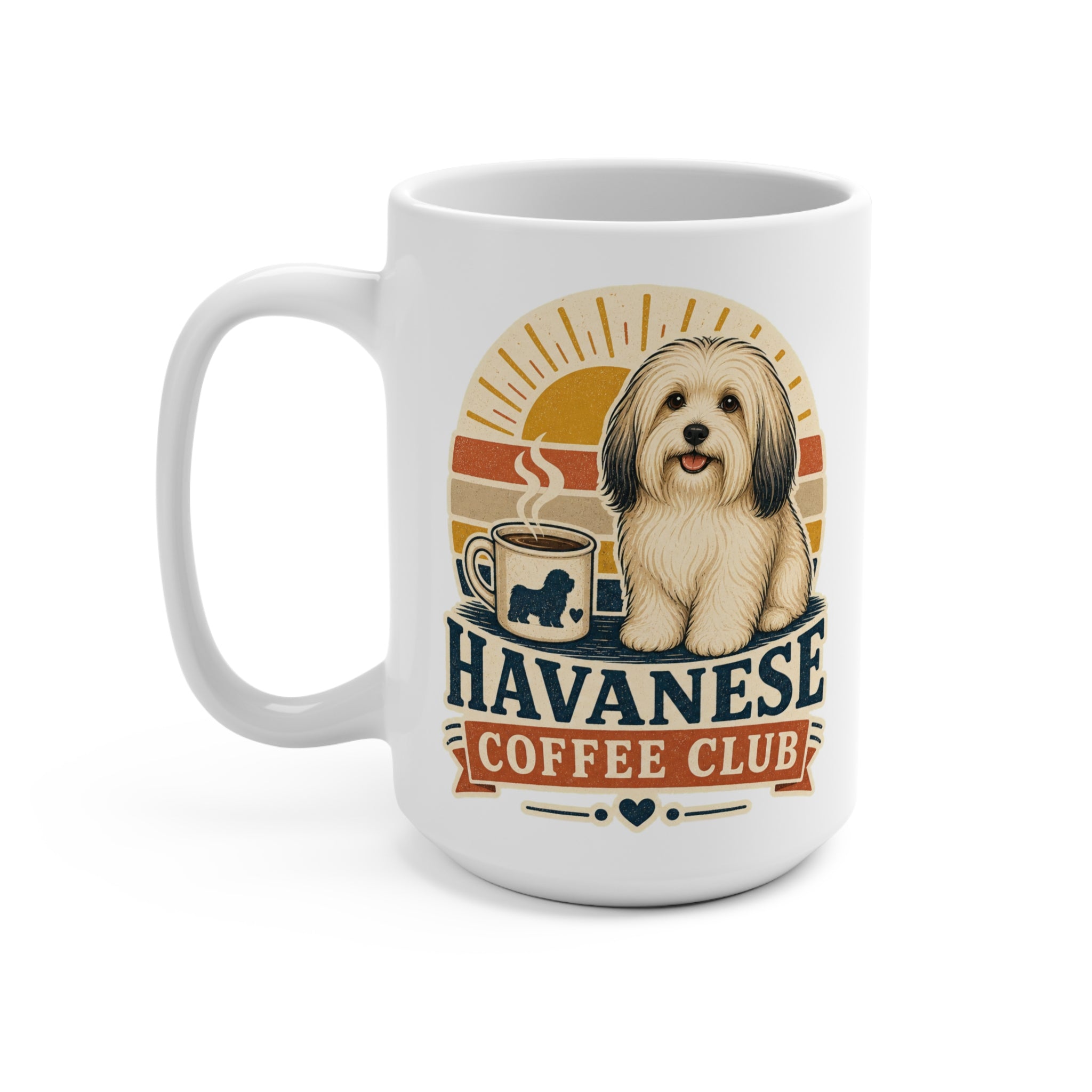 ￼Havanese Coffee Club Mug - Retro Dog Lover Coffee Cup - Havanese Mom, Dad and Pet Owner Gift