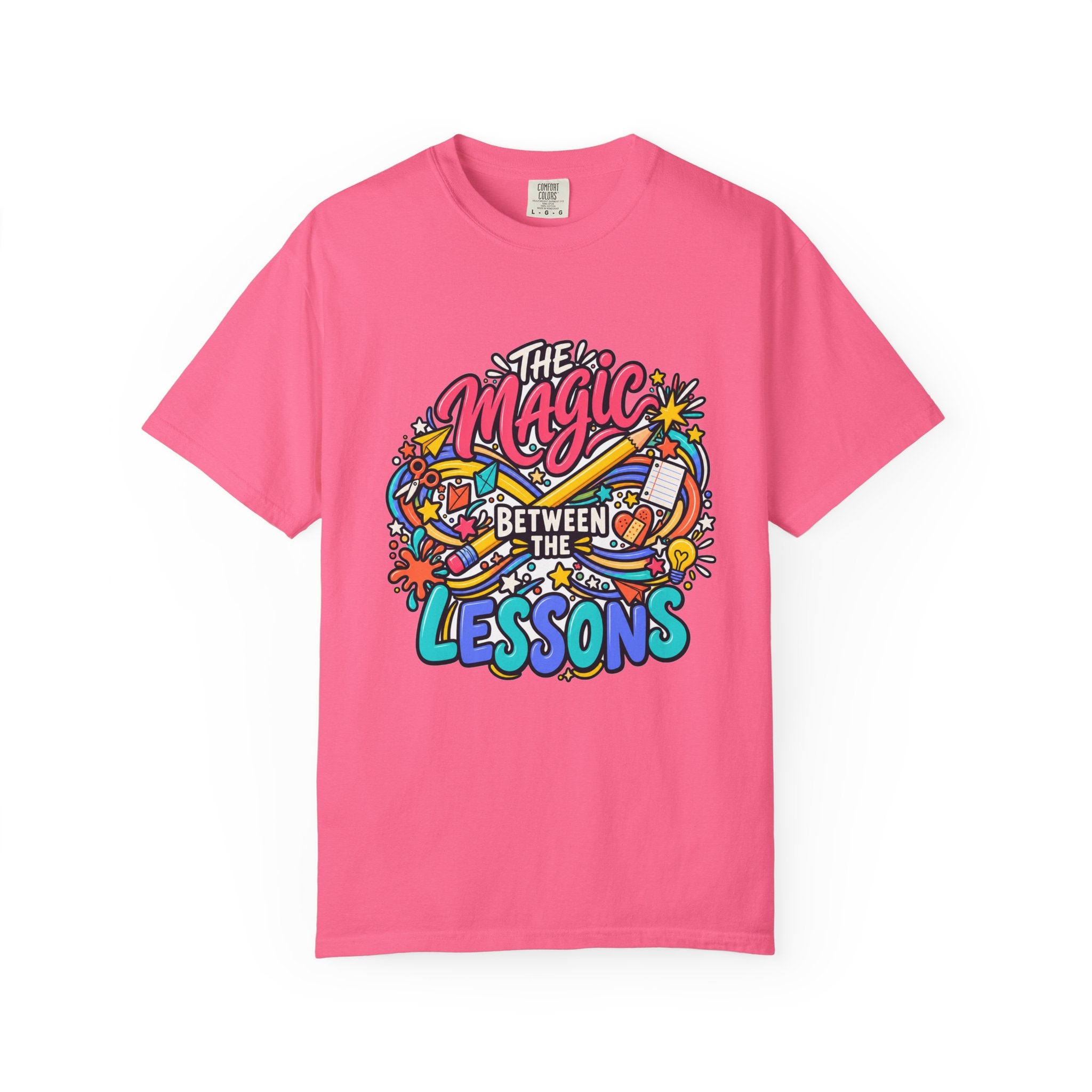 The Magic Between the Lessons Teacher Comfort Colors® Tee ✏️✨