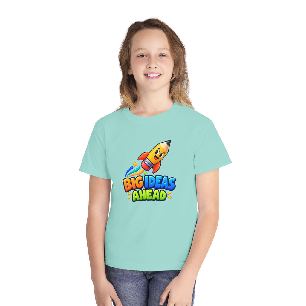 🚀 Big Ideas Ahead Rocket Pencil Kids Tee