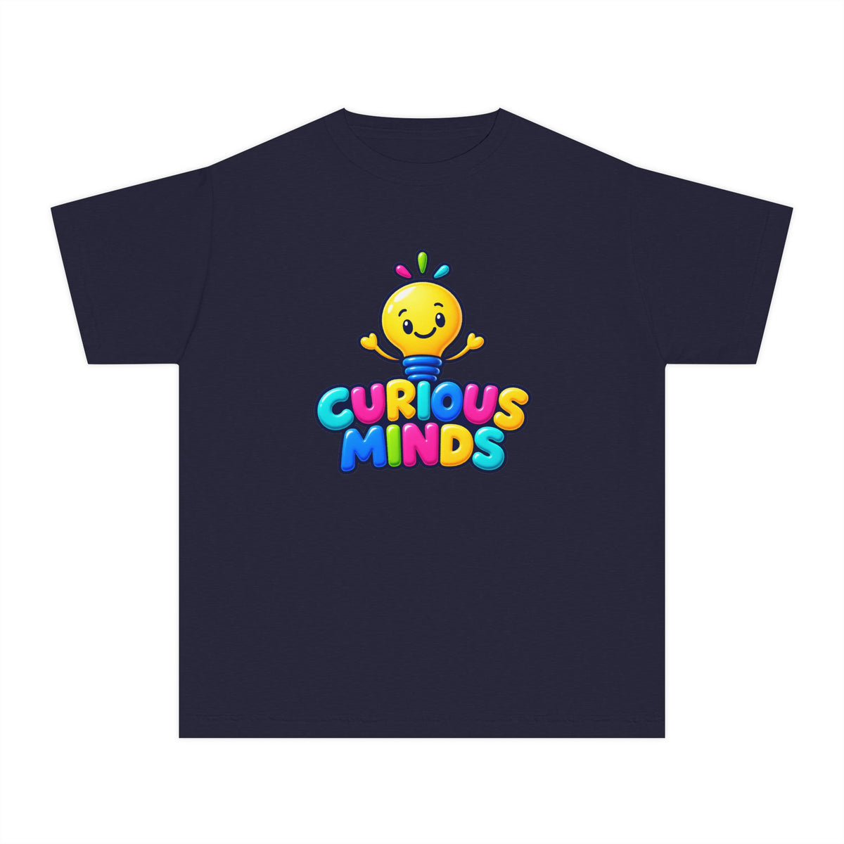 💡 Curious Minds Kids Tee Colorful Happy Character