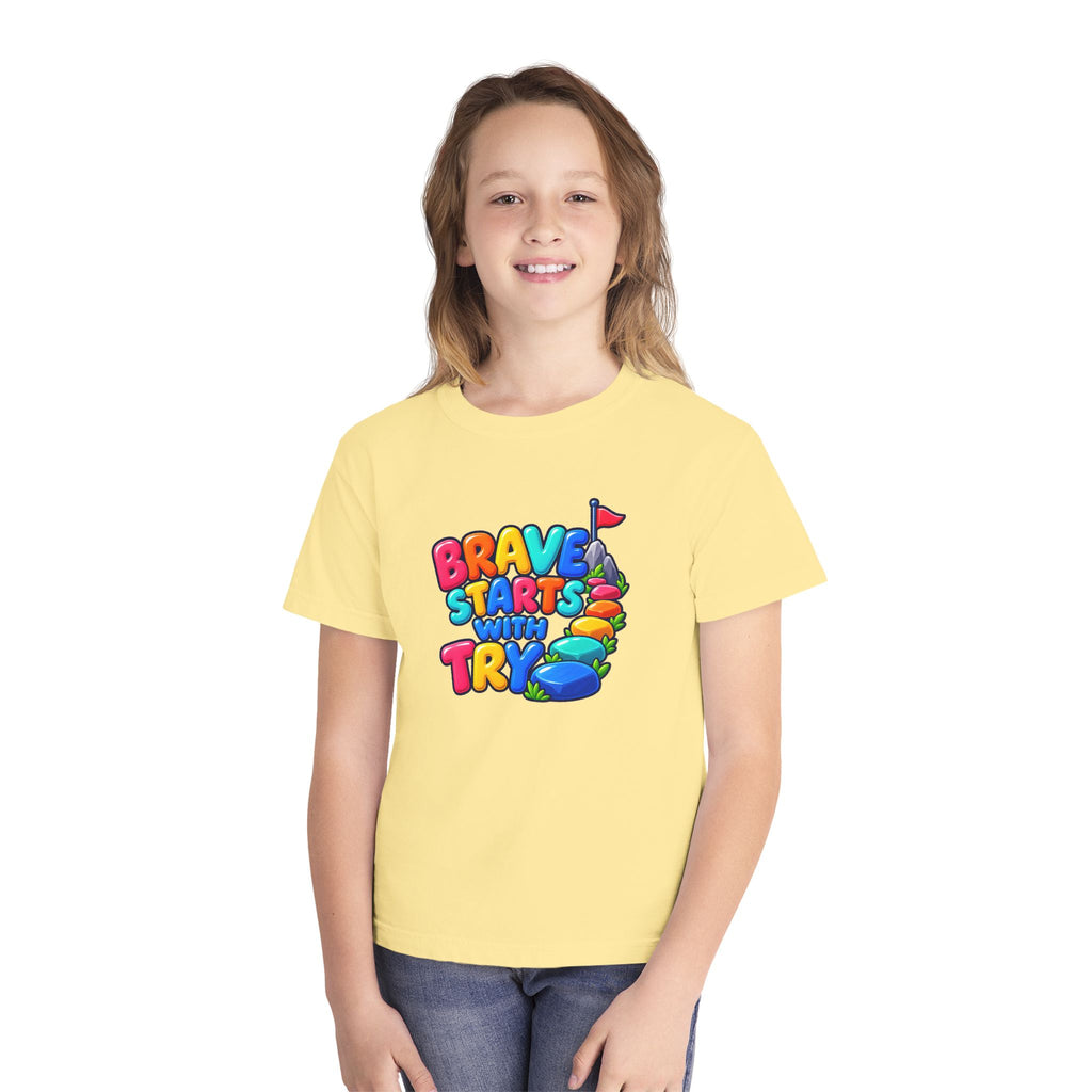🏔️ Brave Starts With Try Youth Tee