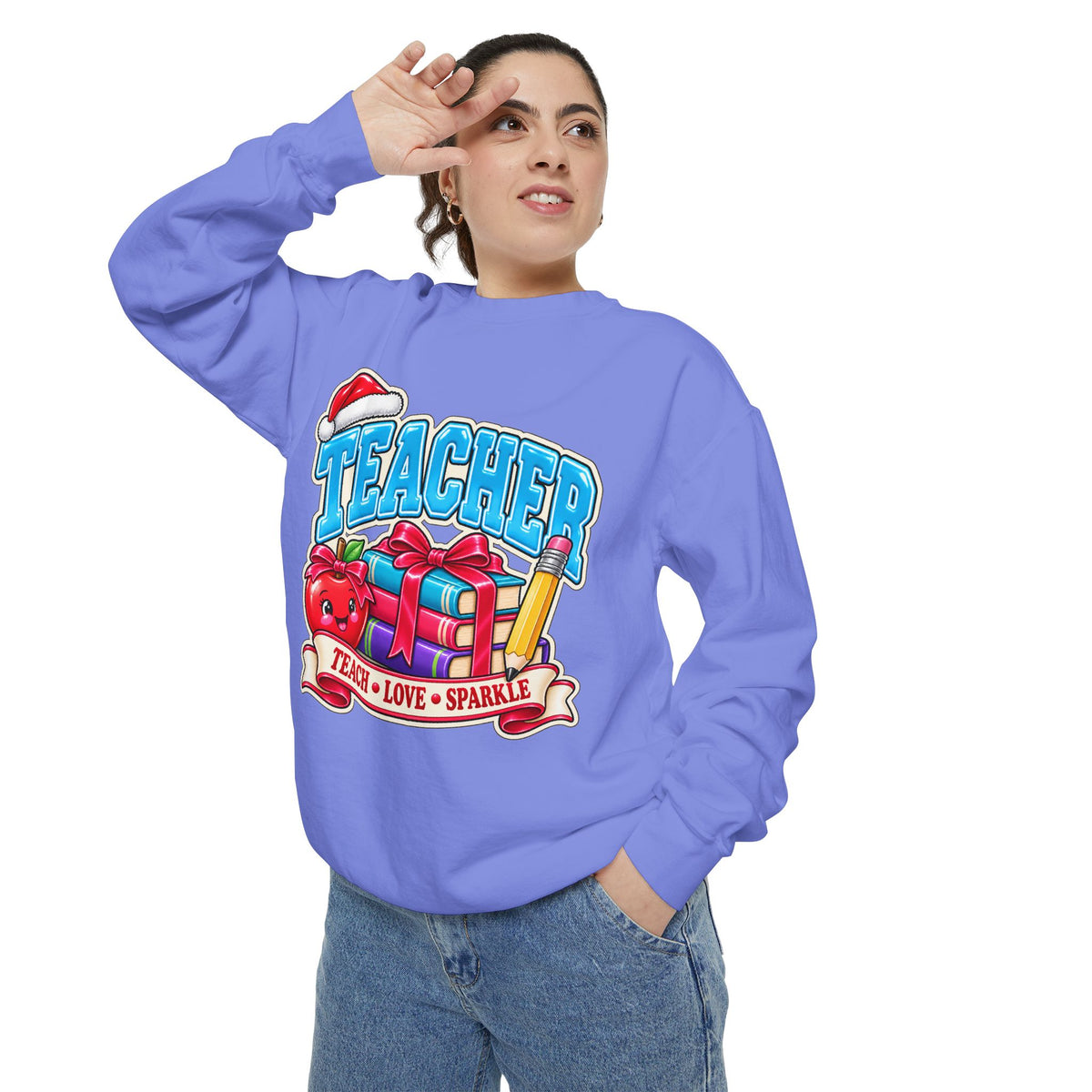 Teach • Love • Sparkle Christmas Teacher Sweatshirt