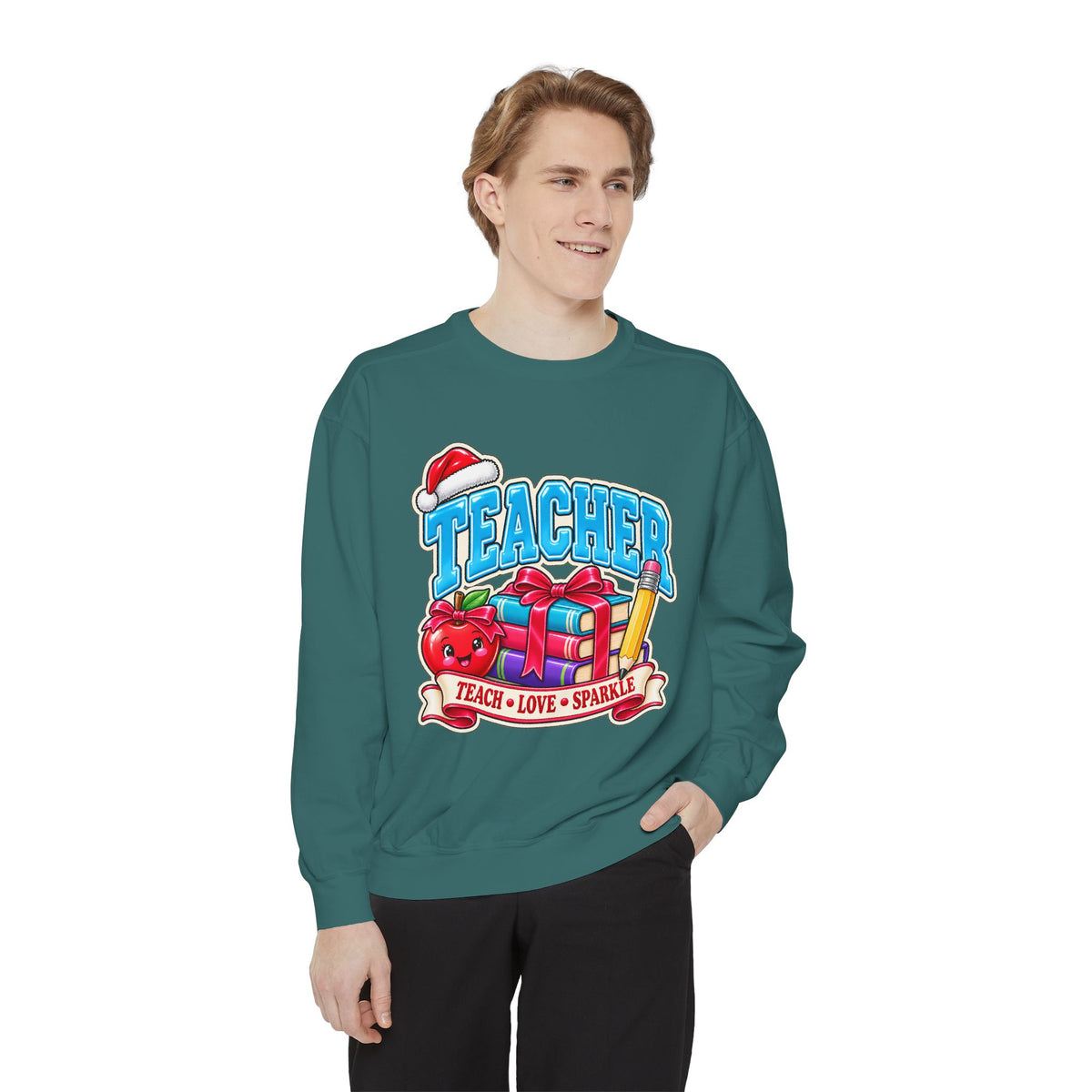 Teach • Love • Sparkle Christmas Teacher Sweatshirt