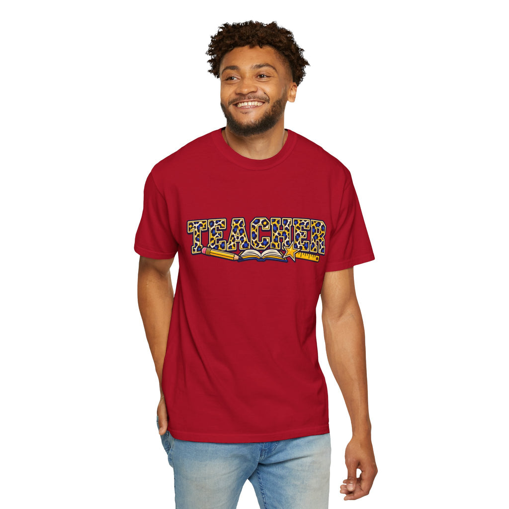 Leopard Print Teacher Comfort Colors® Heavyweight Tee 🍎✏️