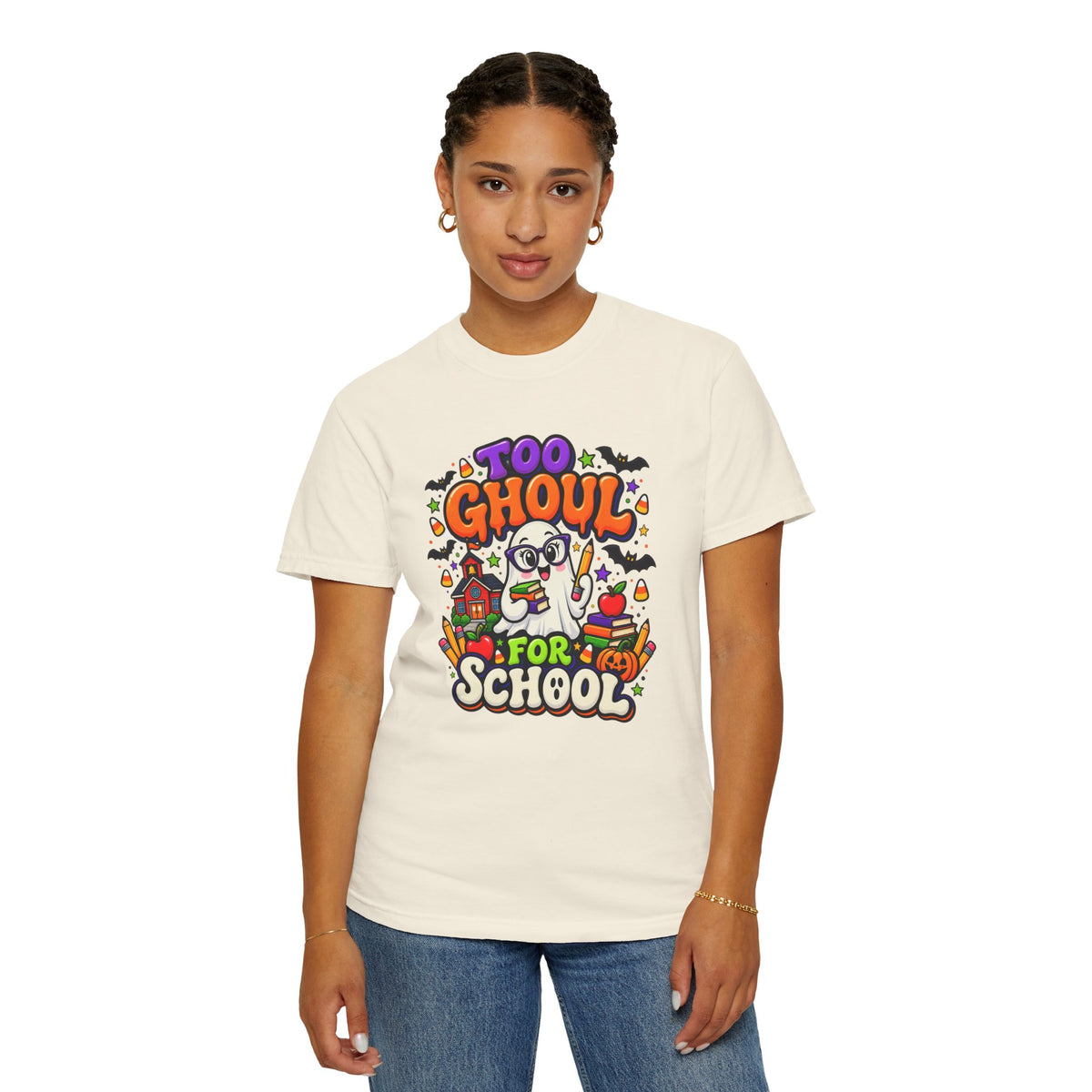 Too Ghoul for School T-Shirt — Cute Halloween Ghost Back-to-School Tee