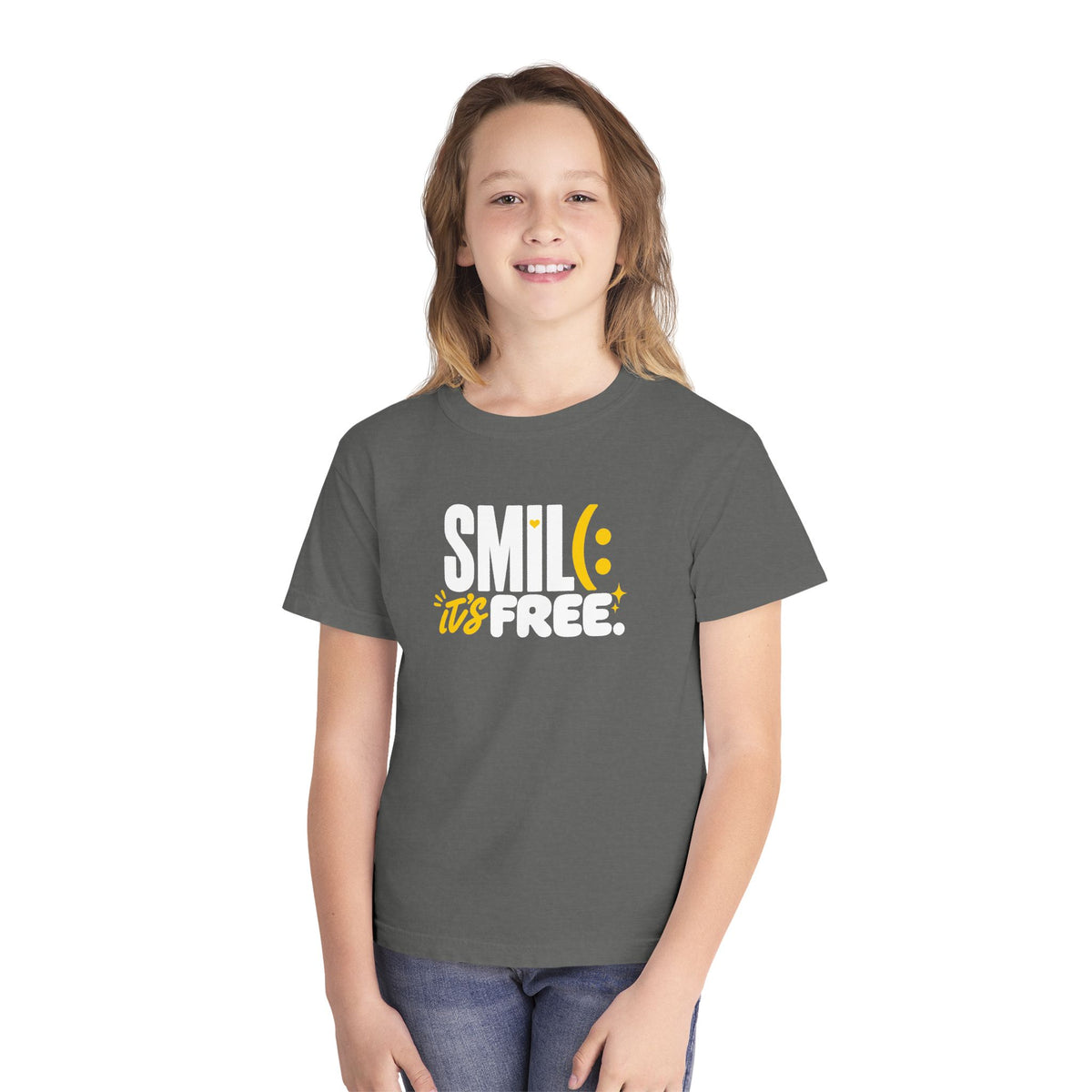 SMILE IT’S FREE! Youth Garment-Dyed Tee