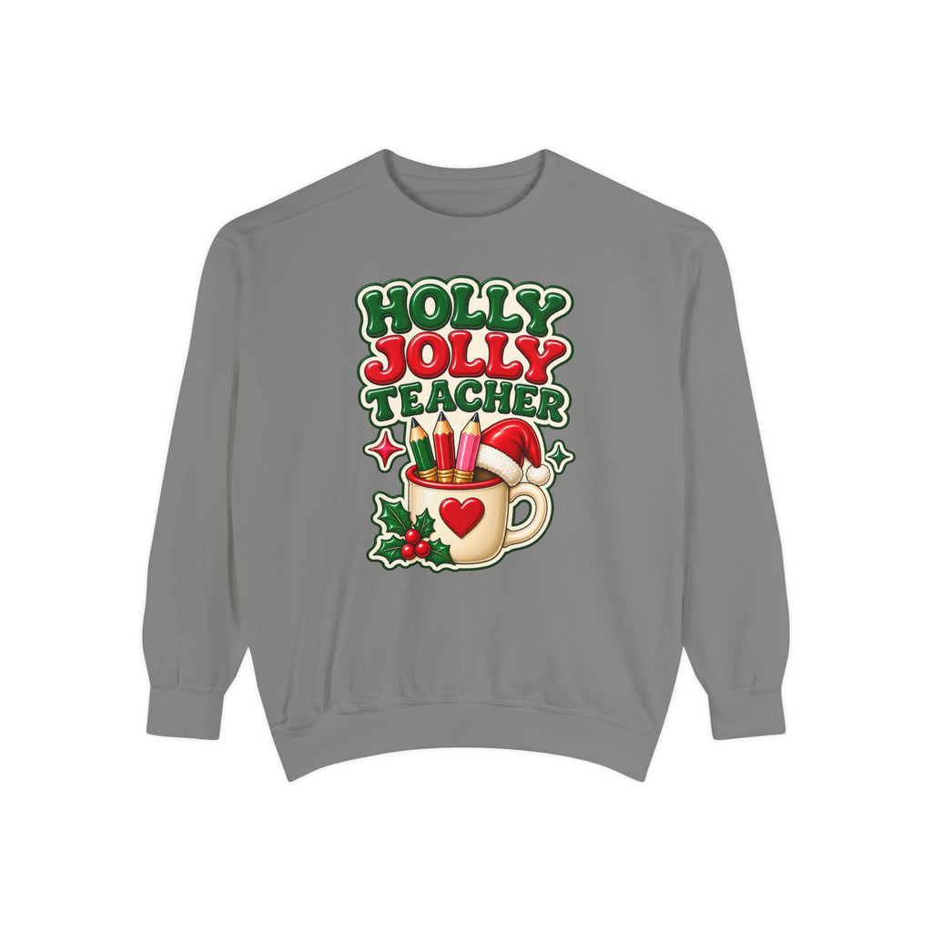 Holly Jolly Teacher Sweatshirt – Christmas Mug Holiday Teacher Gift