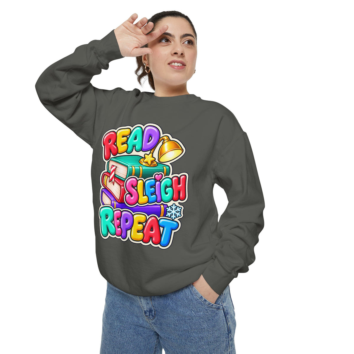 Read, Sleigh, Repeat Christmas Sweatshirt 📚🔔❄️