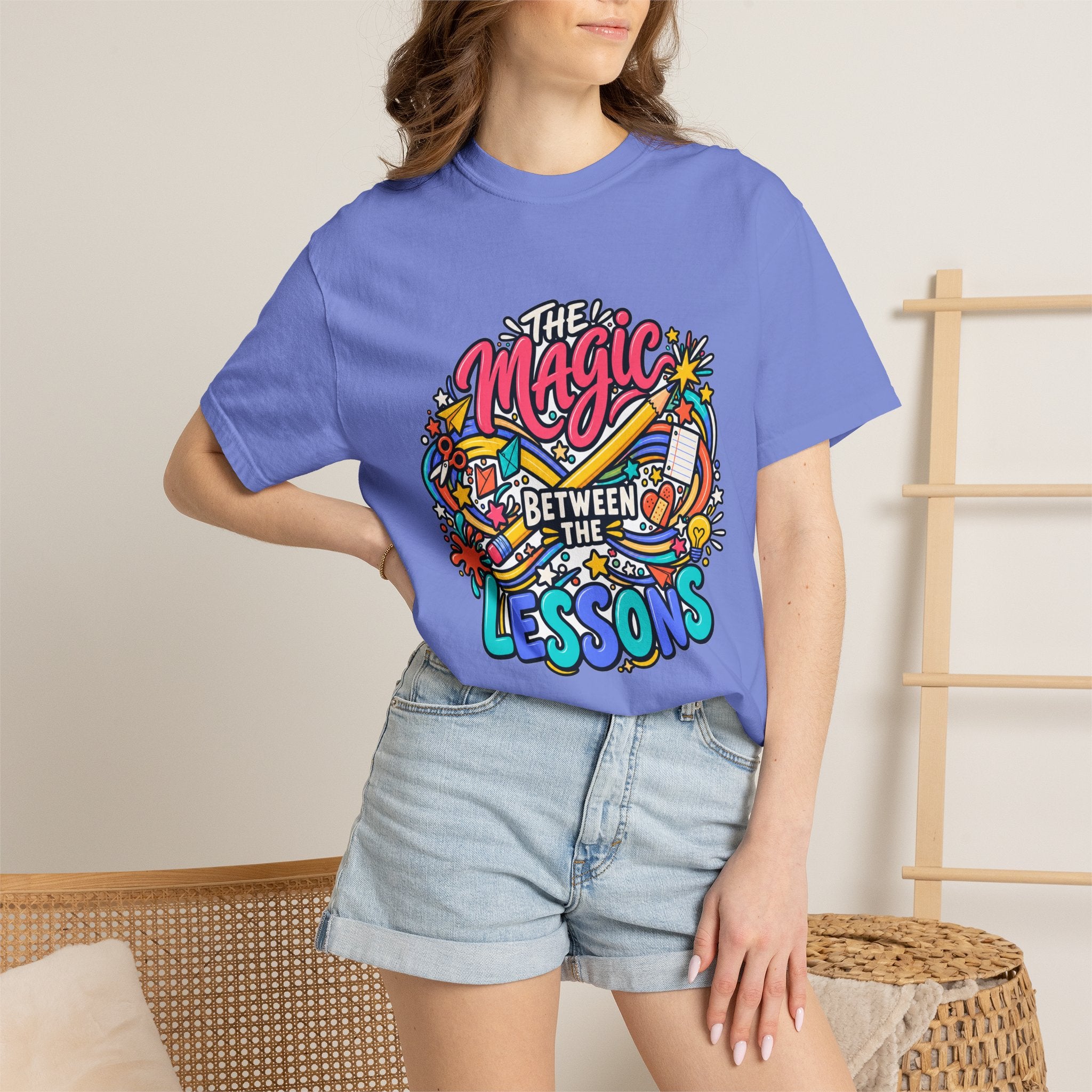 The Magic Between the Lessons Teacher Comfort Colors® Tee ✏️✨