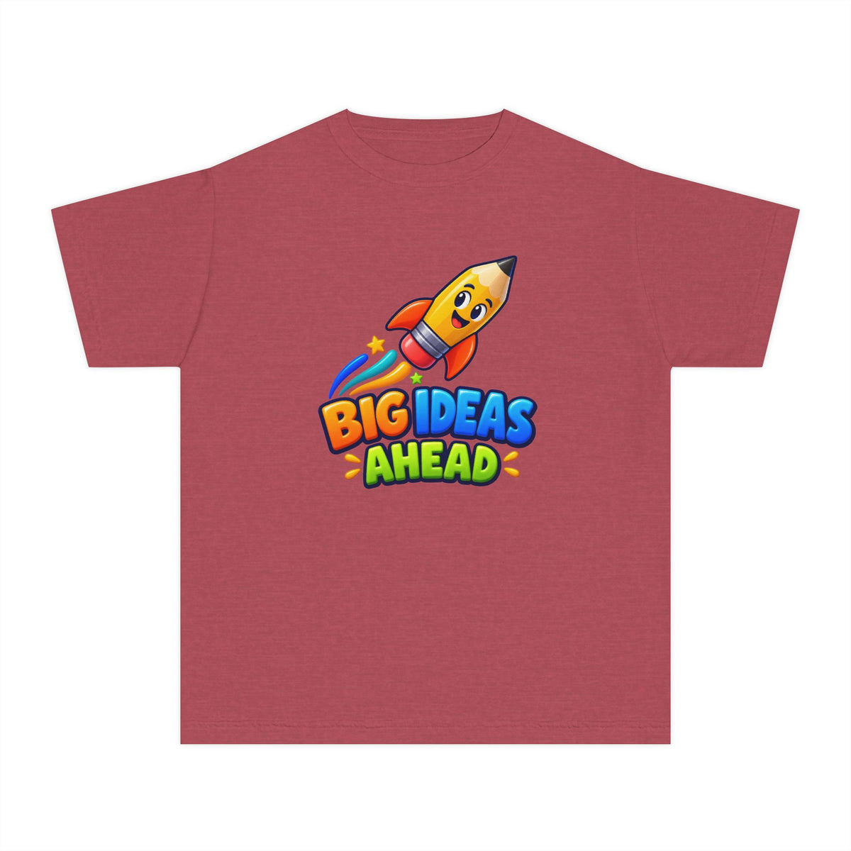 🚀 Big Ideas Ahead Rocket Pencil Kids Tee