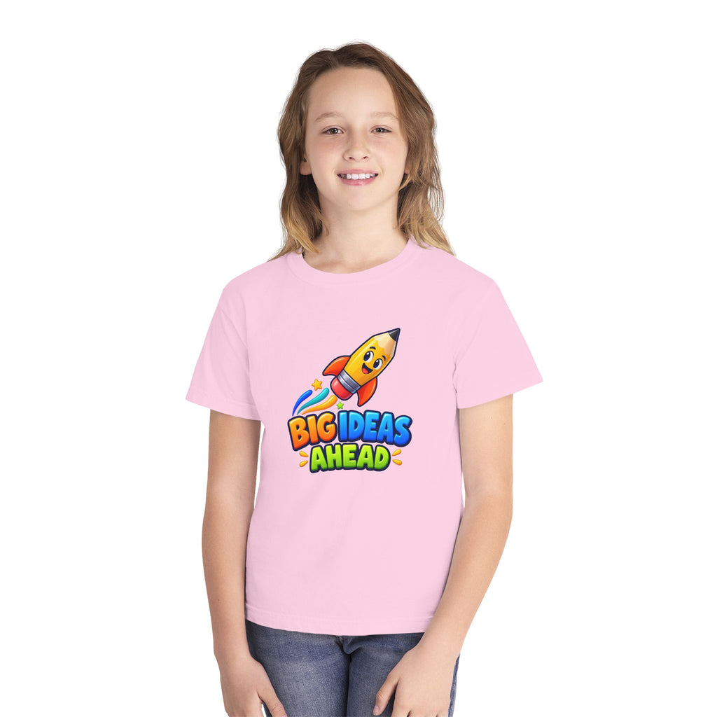 🚀 Big Ideas Ahead Rocket Pencil Kids Tee
