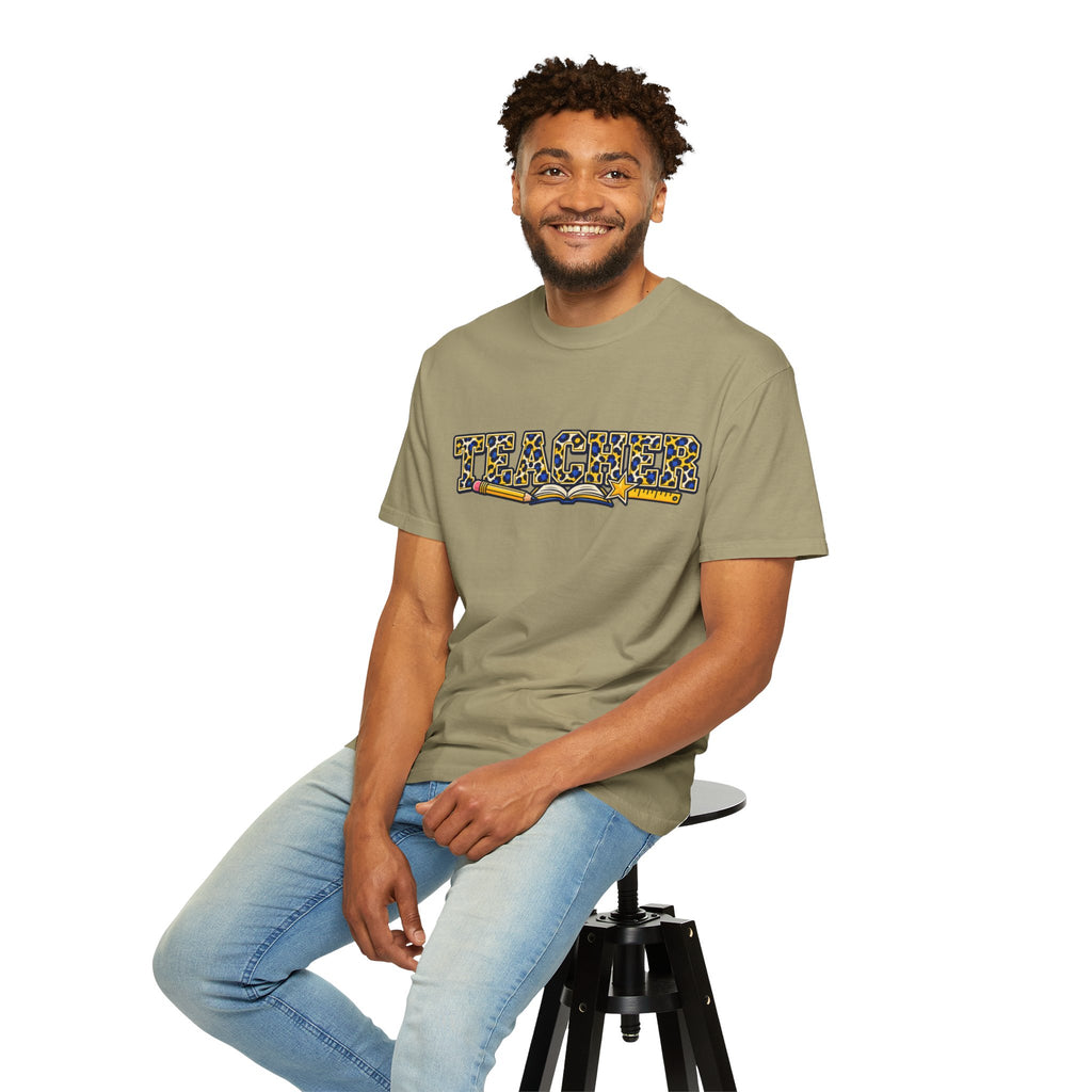 Leopard Print Teacher Comfort Colors® Heavyweight Tee 🍎✏️