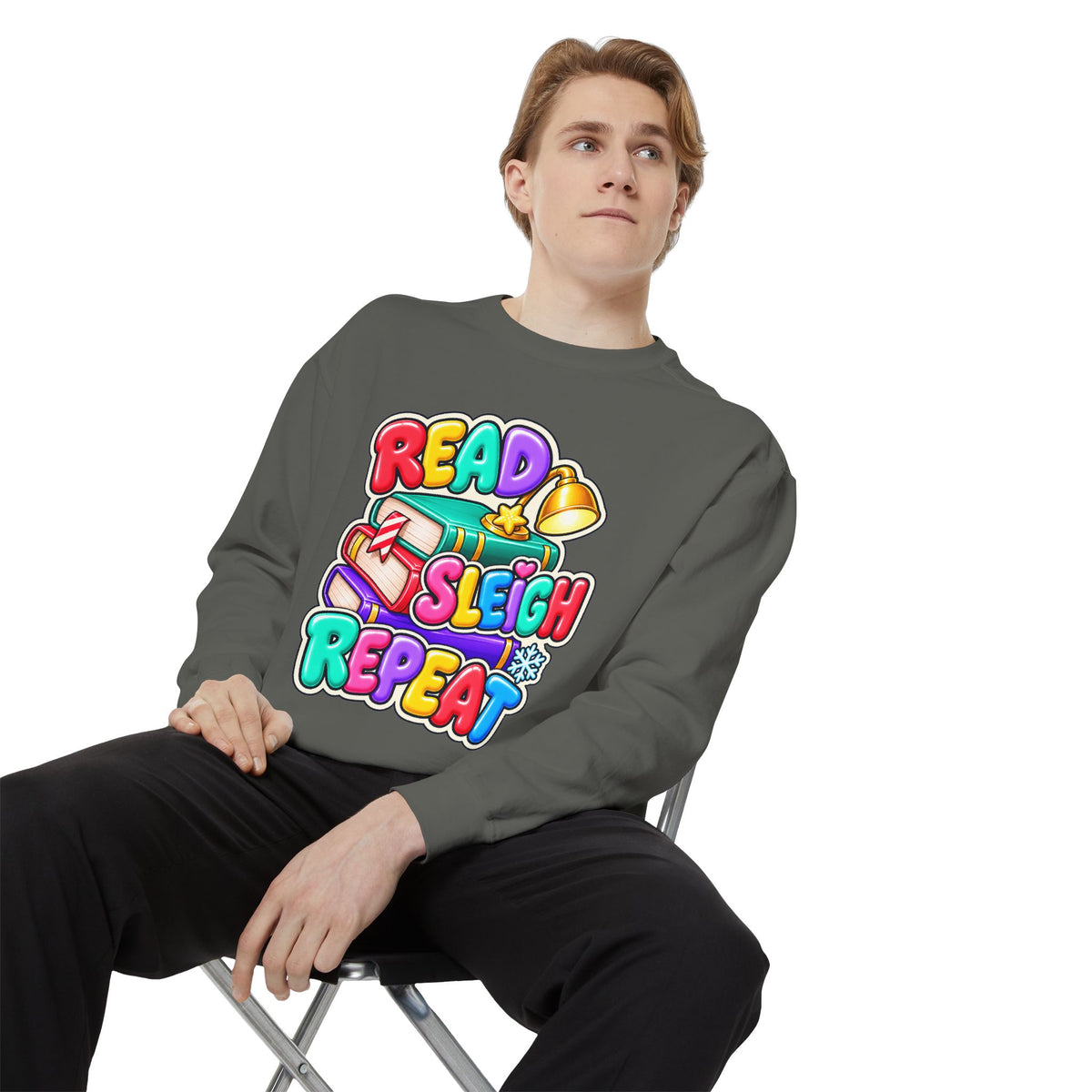 Read, Sleigh, Repeat Christmas Sweatshirt 📚🔔❄️