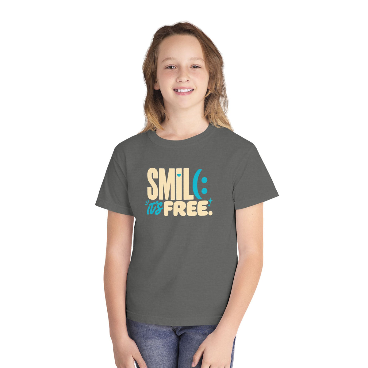 SMILE IT’S FREE! Youth Garment-Dyed Tee