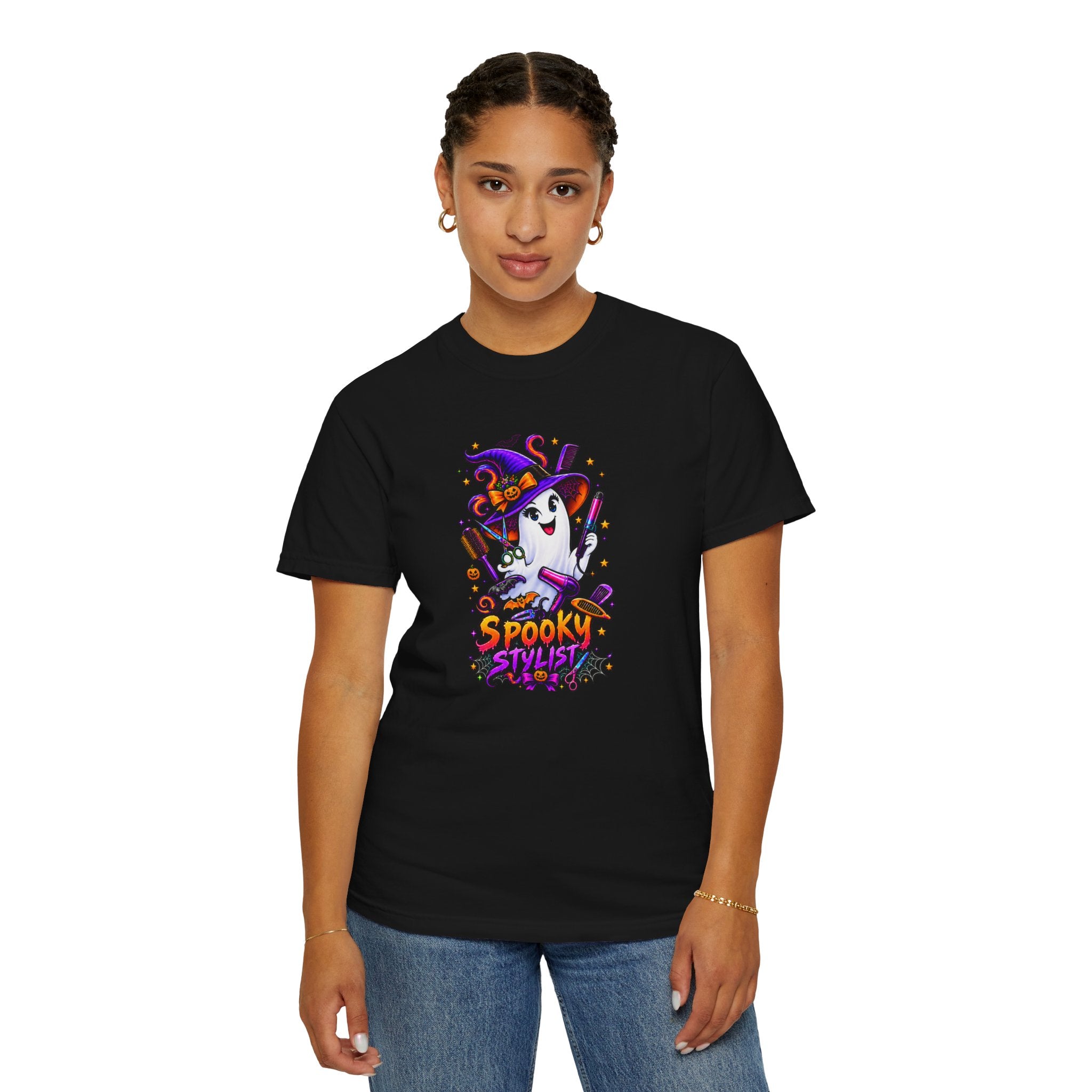 Spooky Stylist Halloween Tee – Adult Unisex Beauty Salon Party Shirt