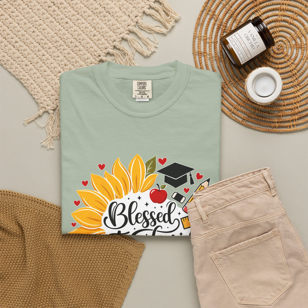 Blessed Teacher Heavyweight Tee 🌻📚✏️
