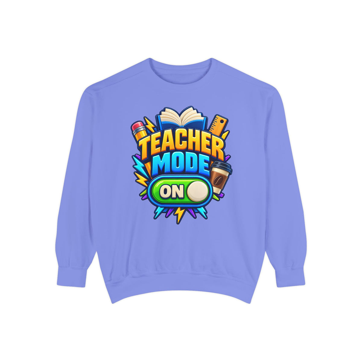 Teacher Mode On Sweatshirt 📚☕ | Funny Teacher Crewneck