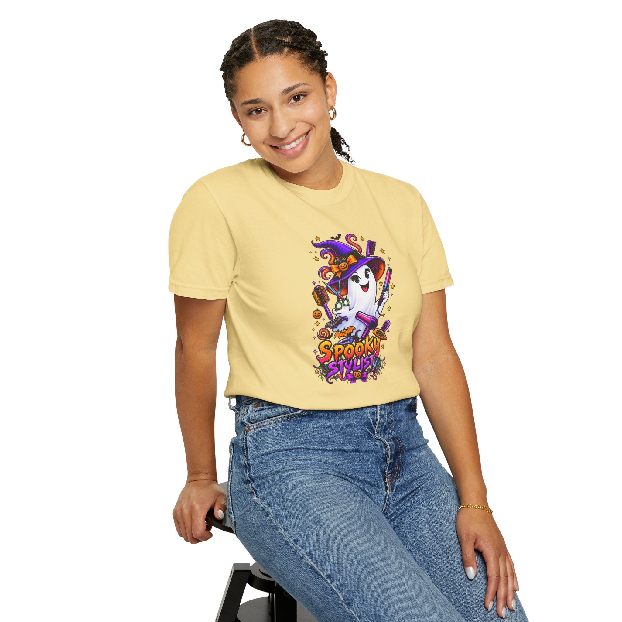 Spooky Stylist Halloween Tee – Adult Unisex Beauty Salon Party Shirt