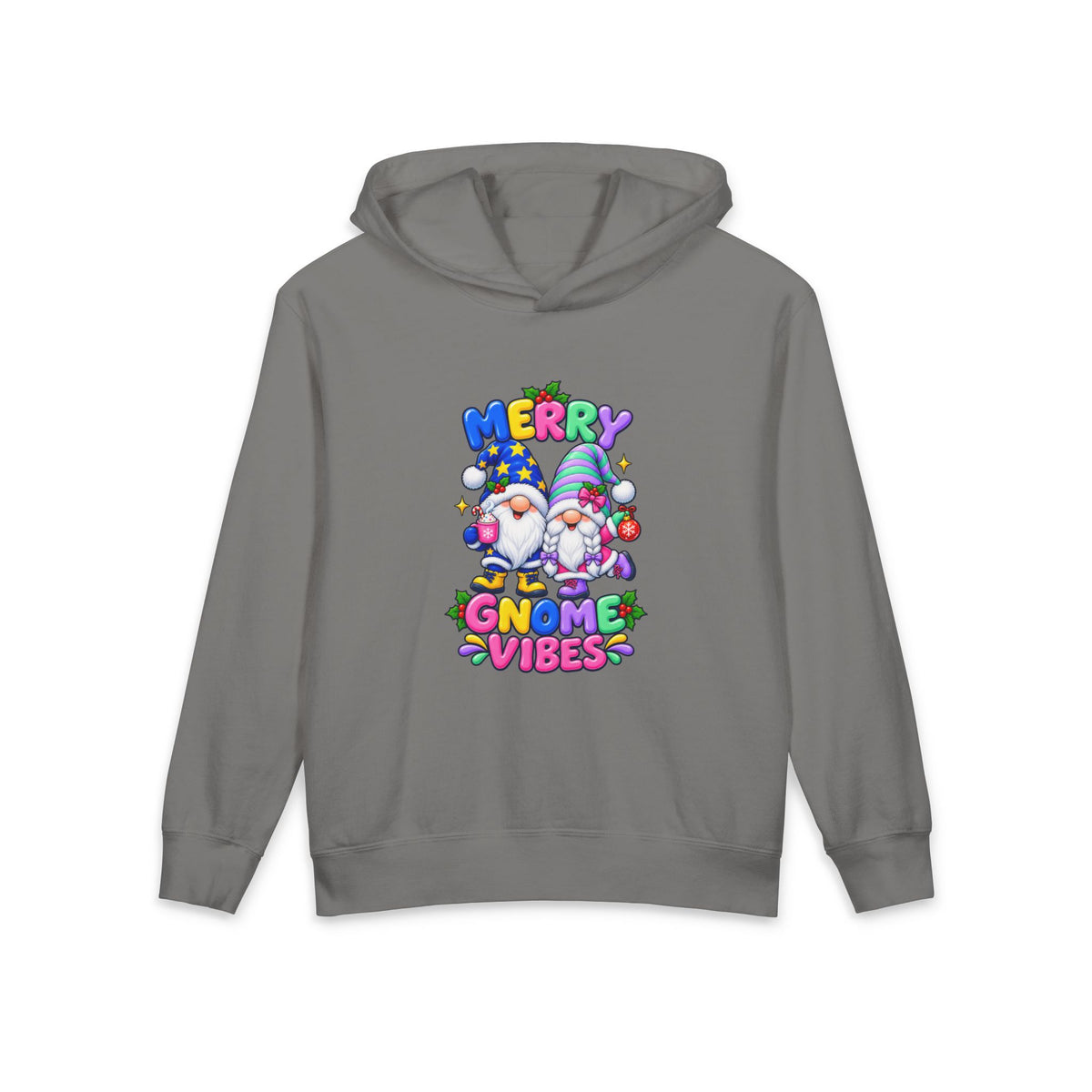 Merry Gnome Vibes Youth Christmas Hoodie