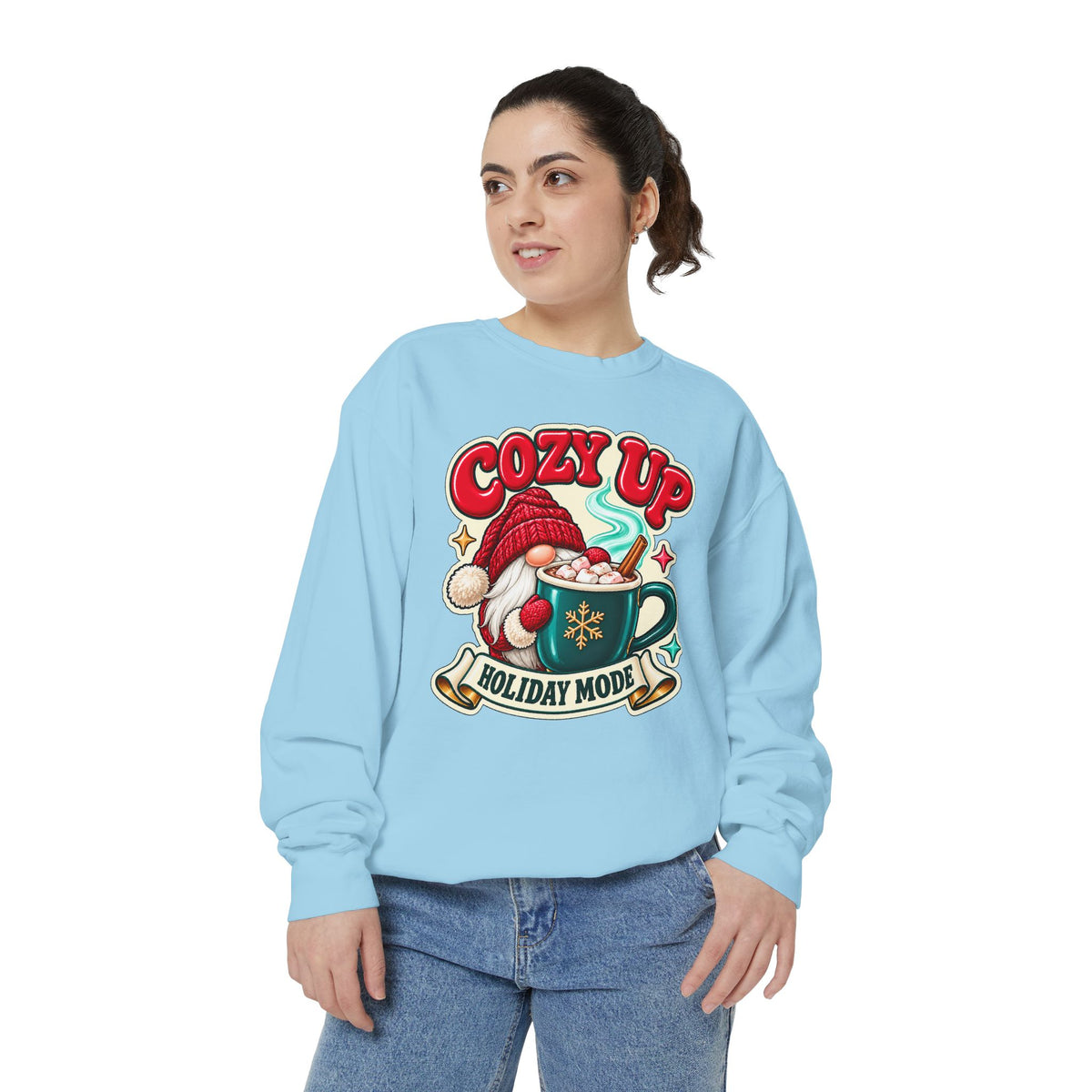 Cozy Up Christmas Mode Gnome Cocoa Sweatshirt