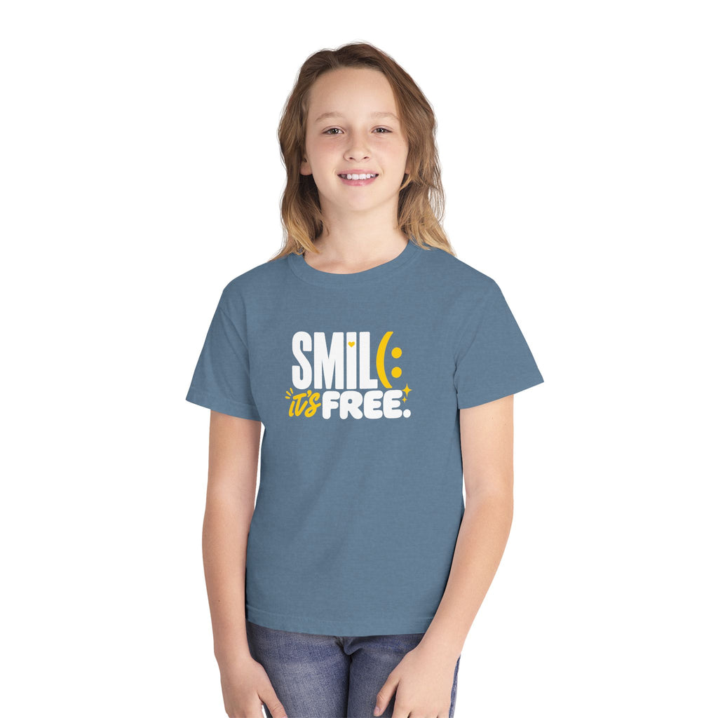 SMILE IT’S FREE! Youth Garment-Dyed Tee