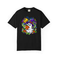 Unisex Halloween Ghost & Pumpkin Tee | Vibrant Spooky Adult Shirt