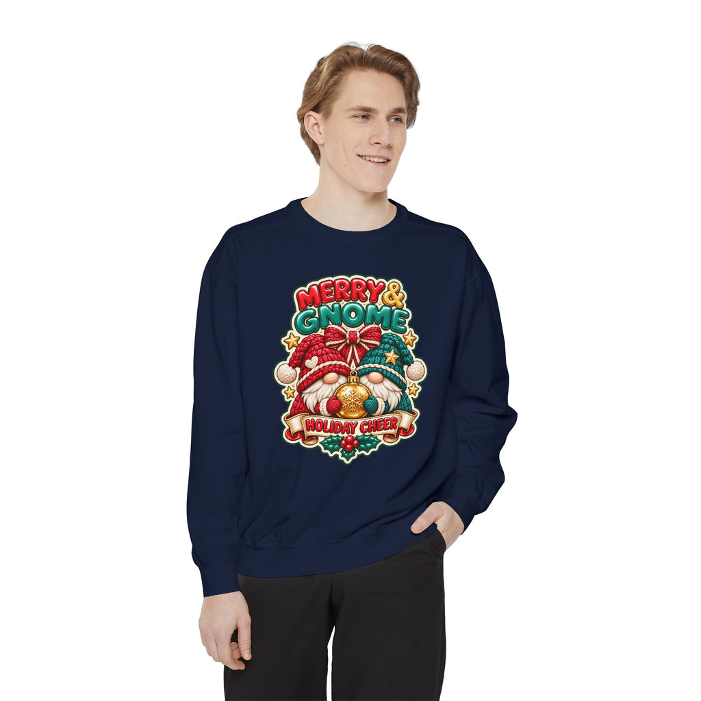 Merry and Gnome Holiday Cheer Sweatshirt — Cute Christmas Design