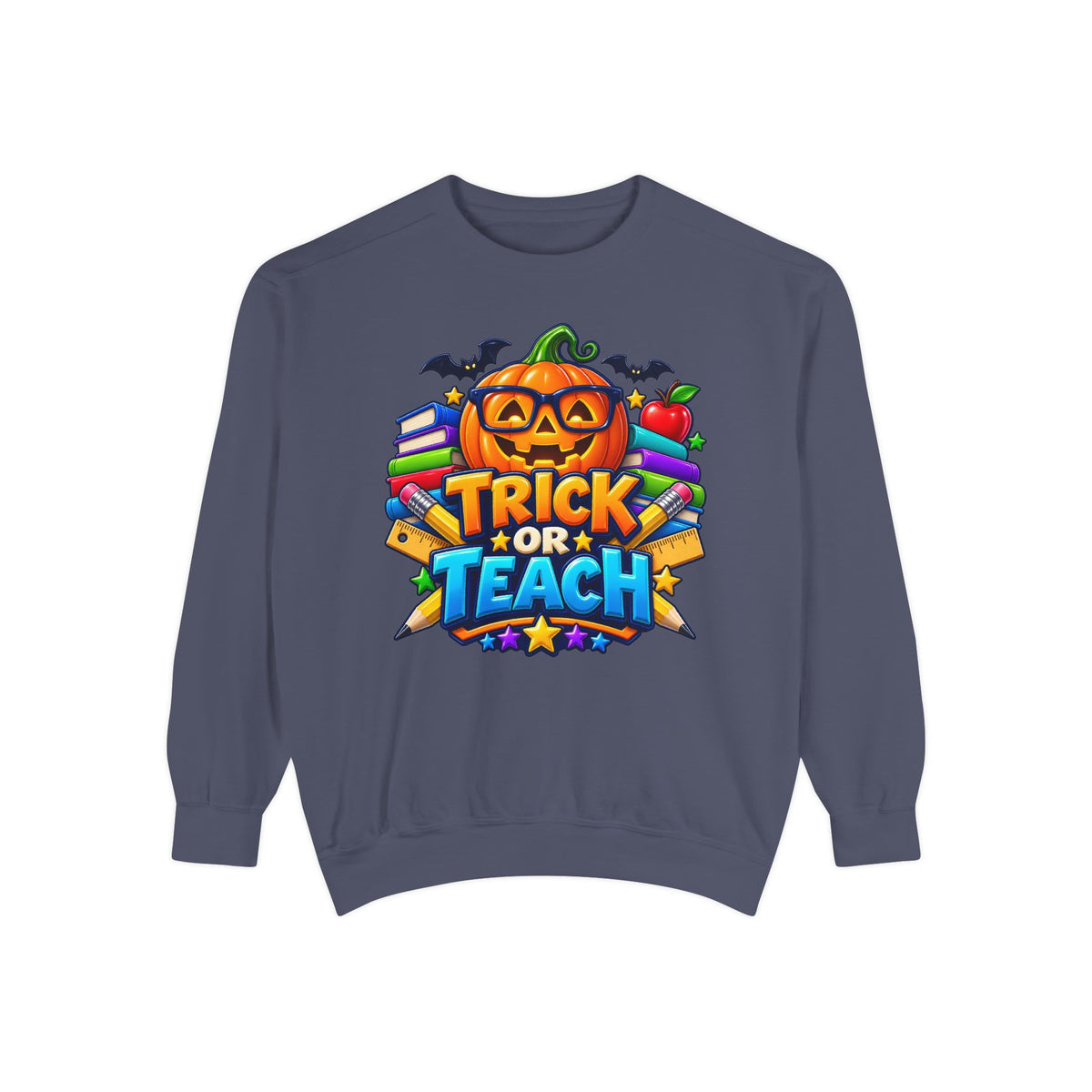 Trick or Teach Halloween Teacher Sweatshirt 🎃📚 | Pumpkin School Crewneck