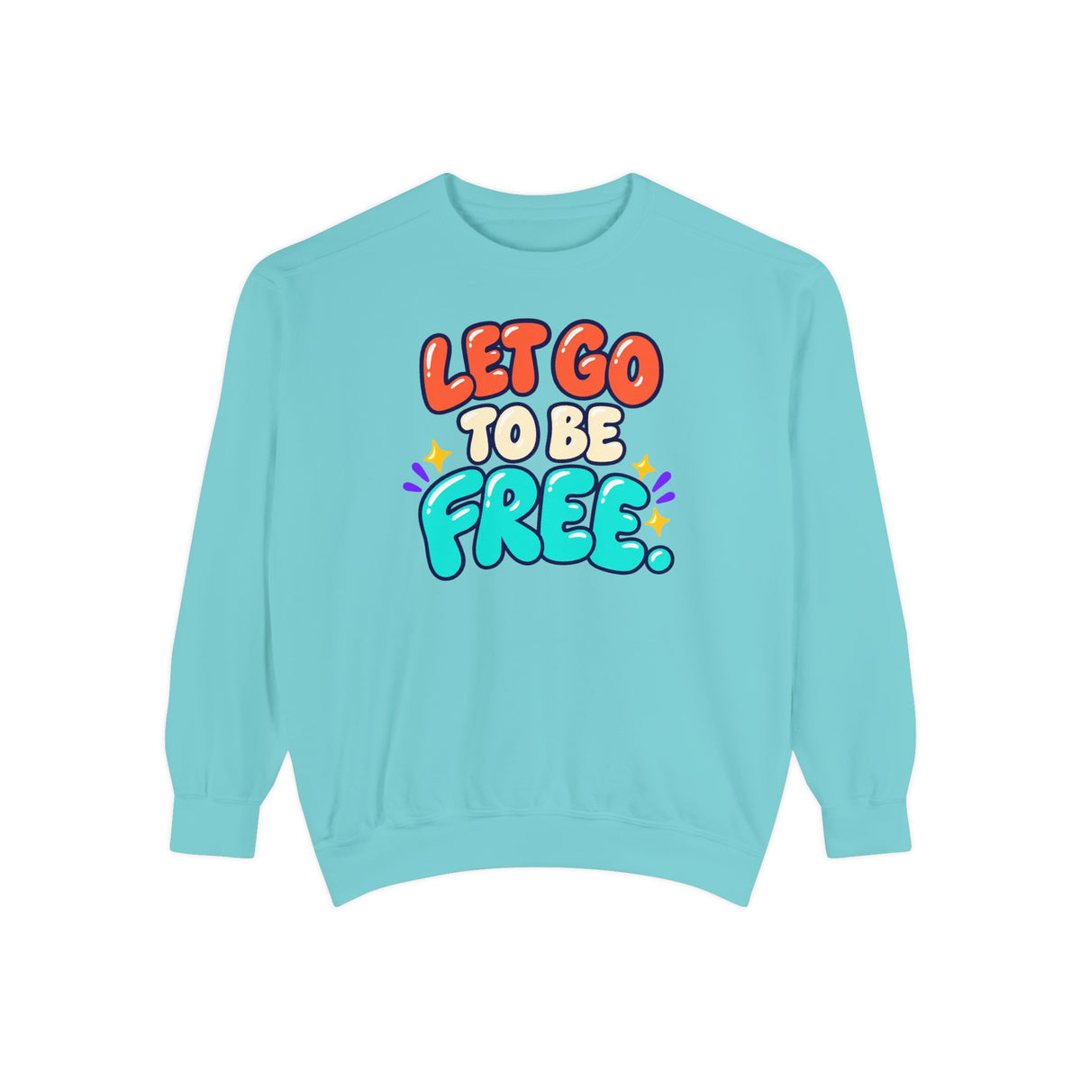 Let Go to Be Free Relaxed-Fit Sweatshirt — Lavender & Gray
