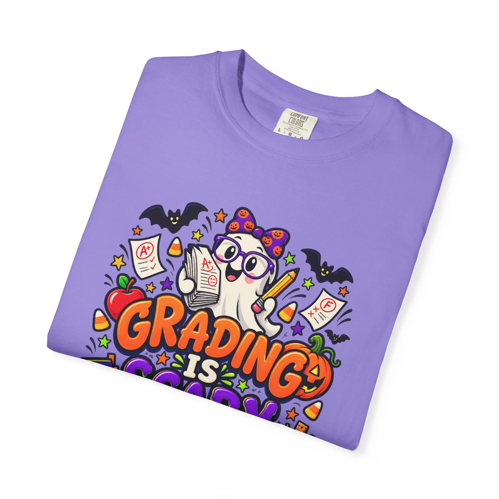 Grading Is Scary Enough T-Shirt — Halloween Teacher Funny Tee