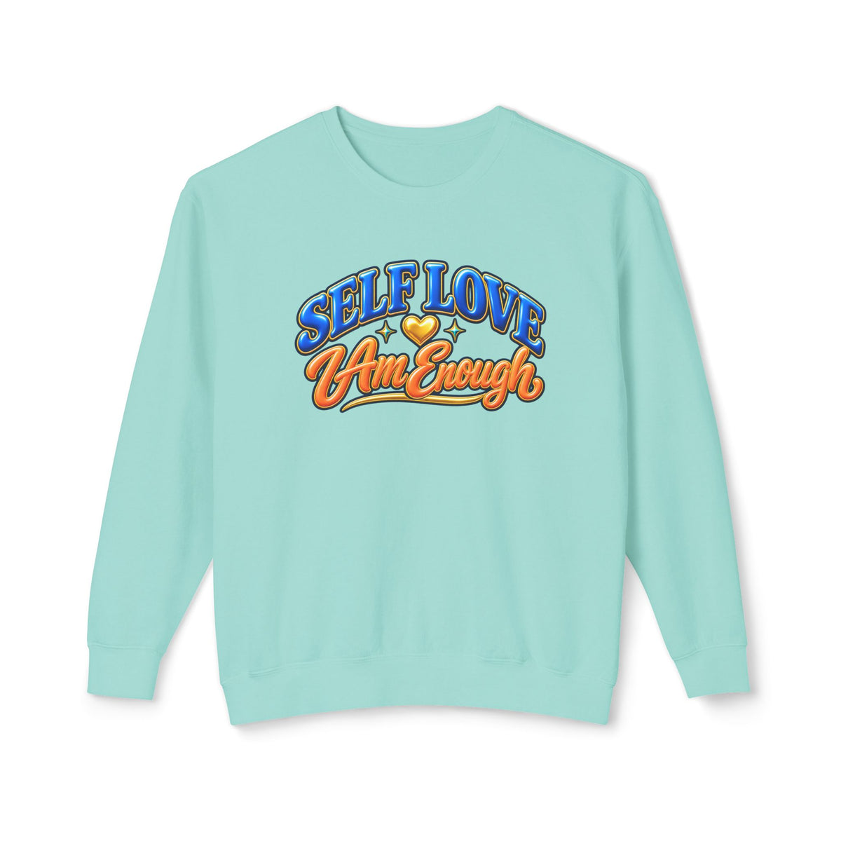 Self Love "I Am Enough" Crewneck Sweatshirt — Retro Positive Message Pullover