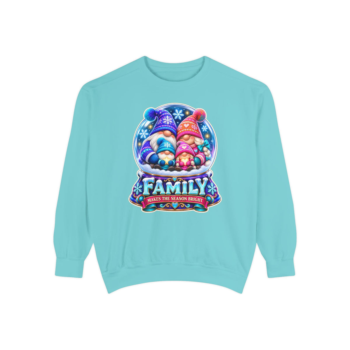 Family Gnome Christmas Sweatshirt "Family Makes the Season Bright"