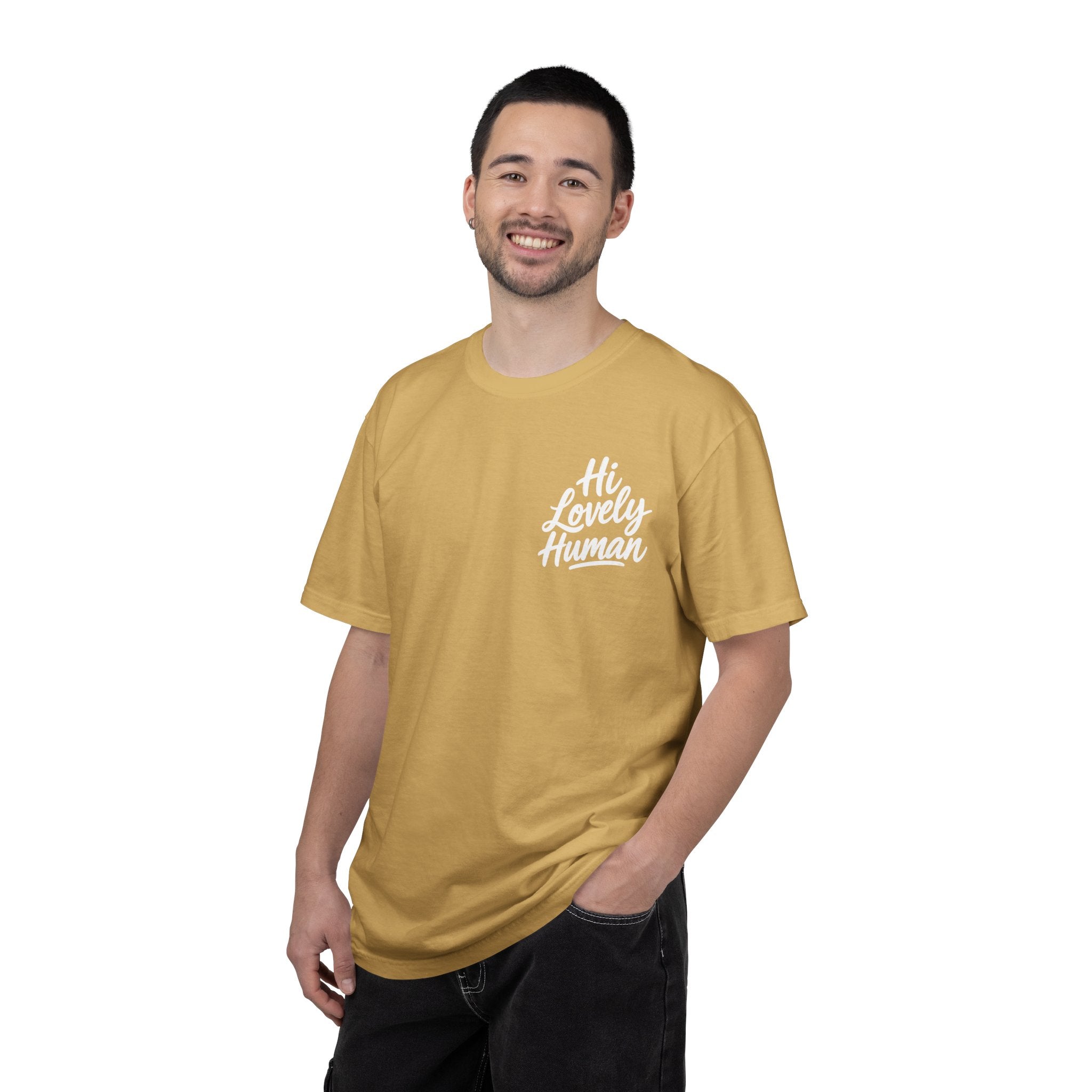 Hi Lovely Human — Inspirational Garment-Dyed Adult T-Shirt