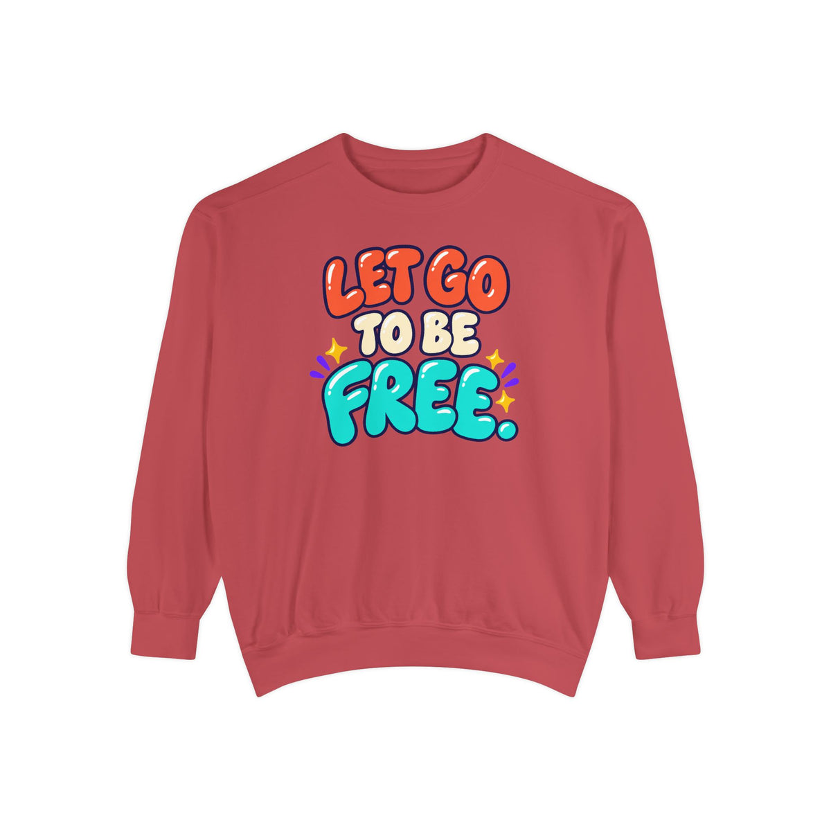Let Go to Be Free Relaxed-Fit Sweatshirt — Lavender & Gray
