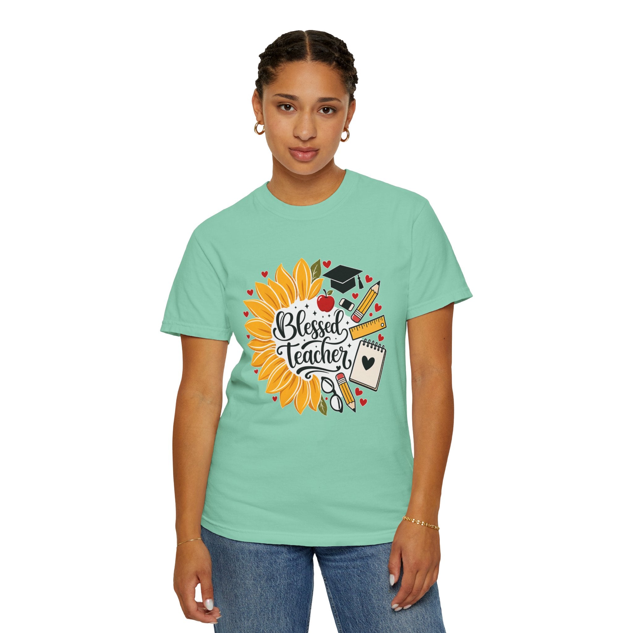 Blessed Teacher Heavyweight Tee 🌻📚✏️