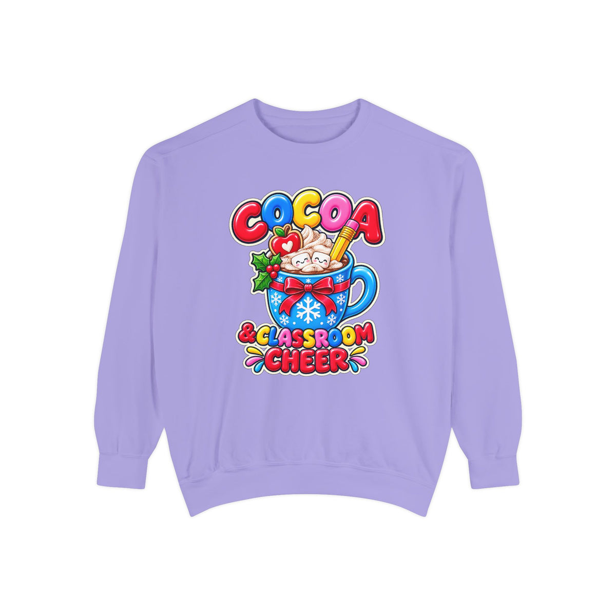 Cocoa and Classroom Cheer Christmas Sweatshirt ☕🍎❄️
