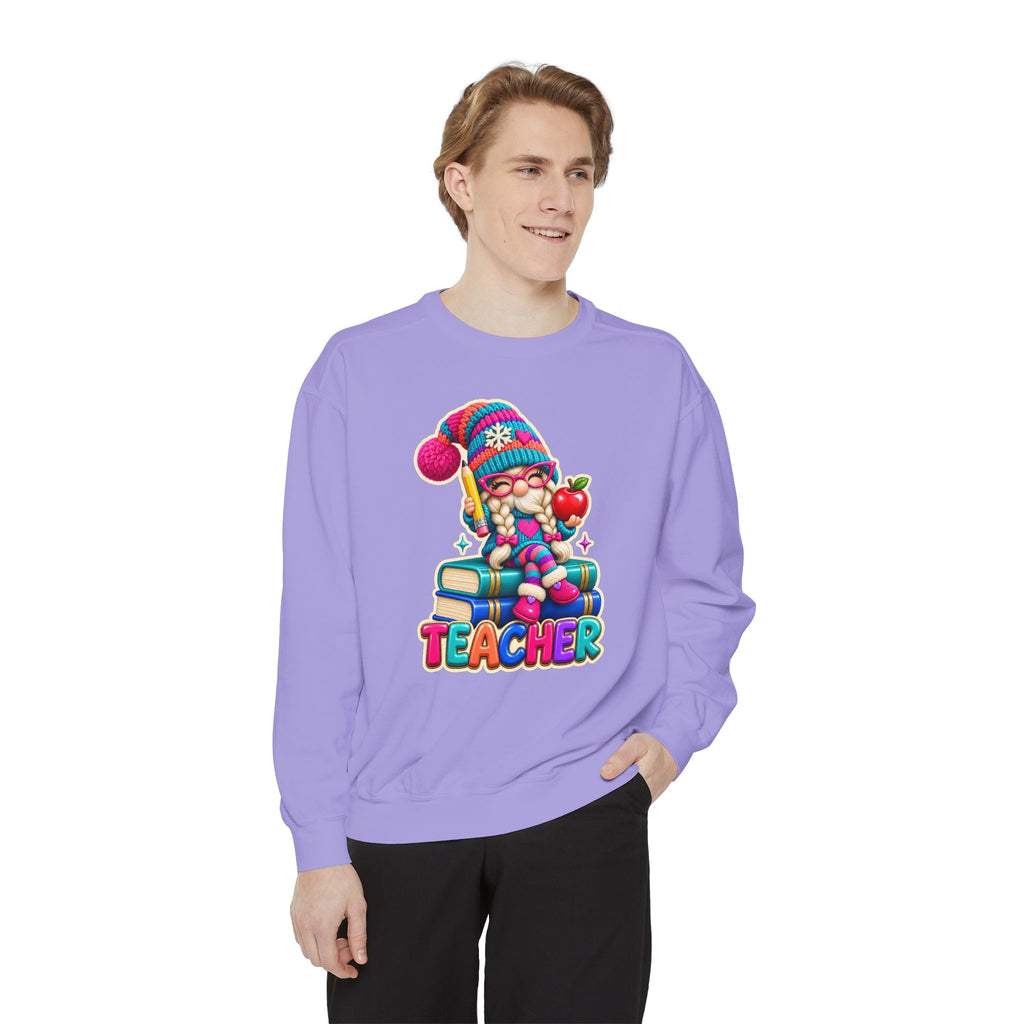 Teacher Gnome Book Lover Holiday Sweatshirt
