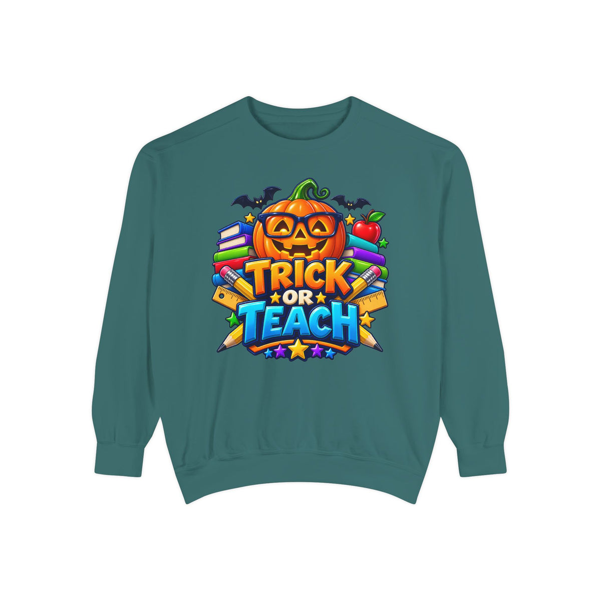 Trick or Teach Halloween Teacher Sweatshirt 🎃📚 | Pumpkin School Crewneck